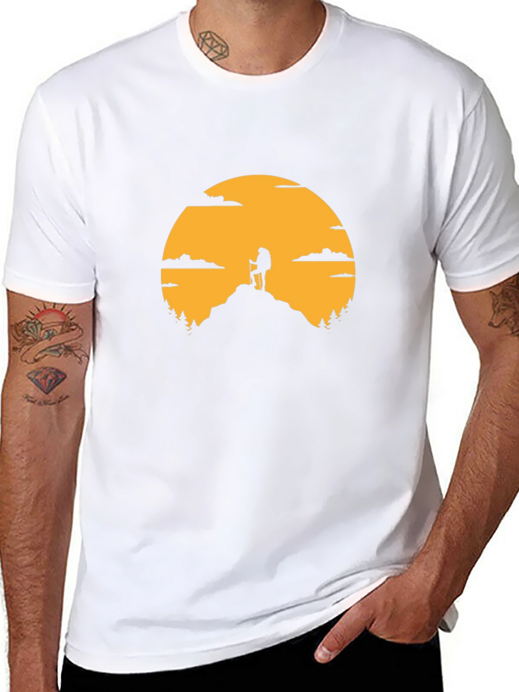 Hiking Silhouette Graphic T-Shirt