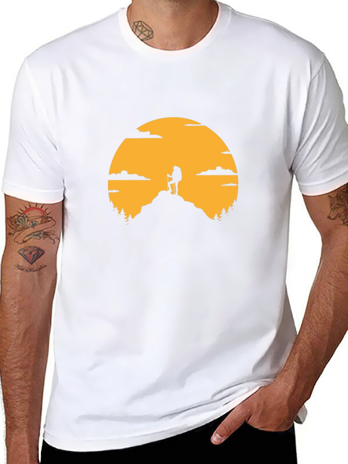 Hiking Silhouette Graphic T-Shirt