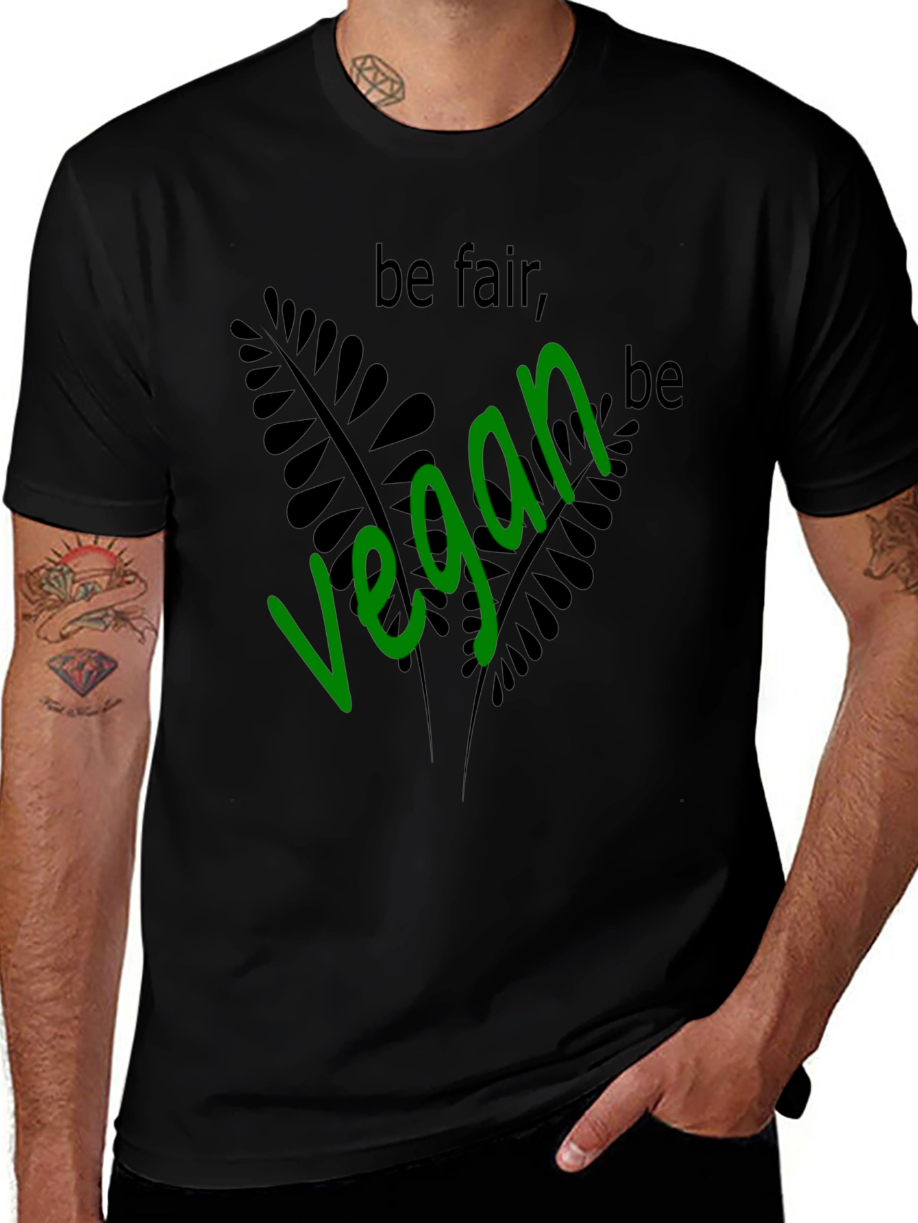 Be Fair Be Vegan T-Shirt - Black
