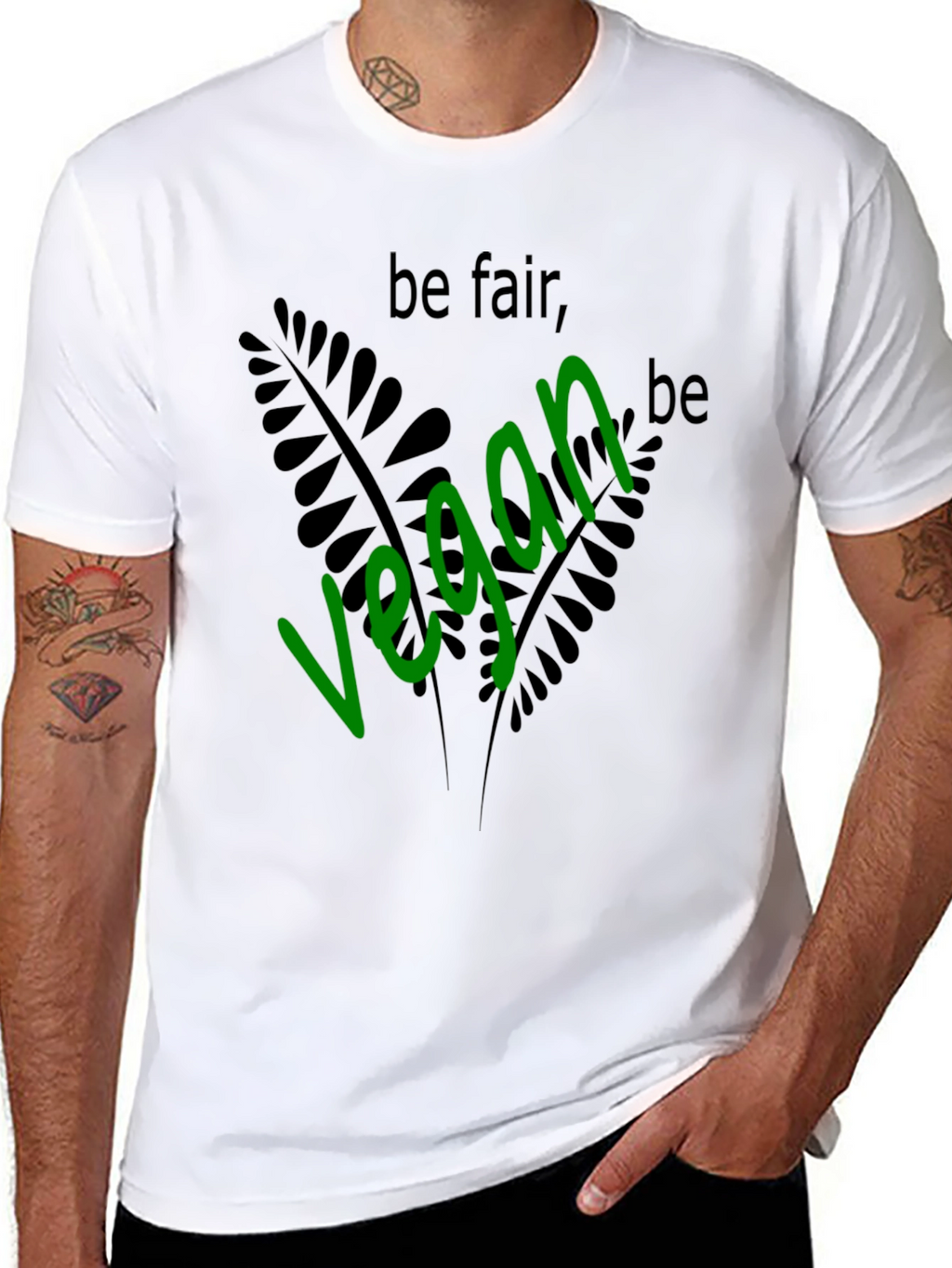 Be Fair Be Vegan T-Shirt - Black