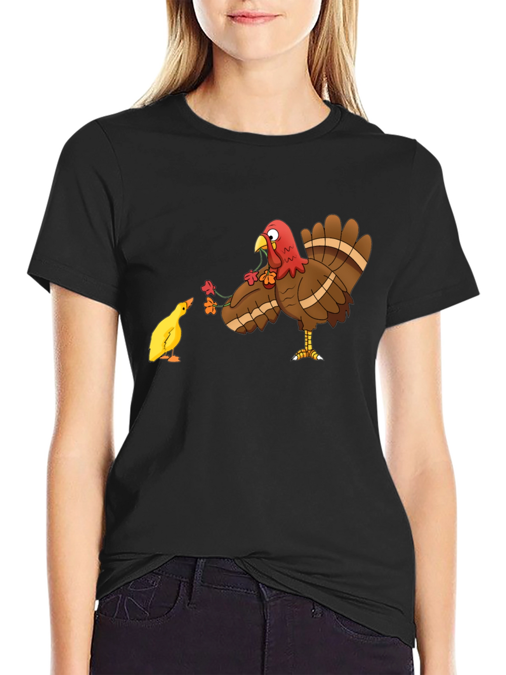 Thanksgiving Turkey & Chick T-Shirt - Holiday Graphic Tee