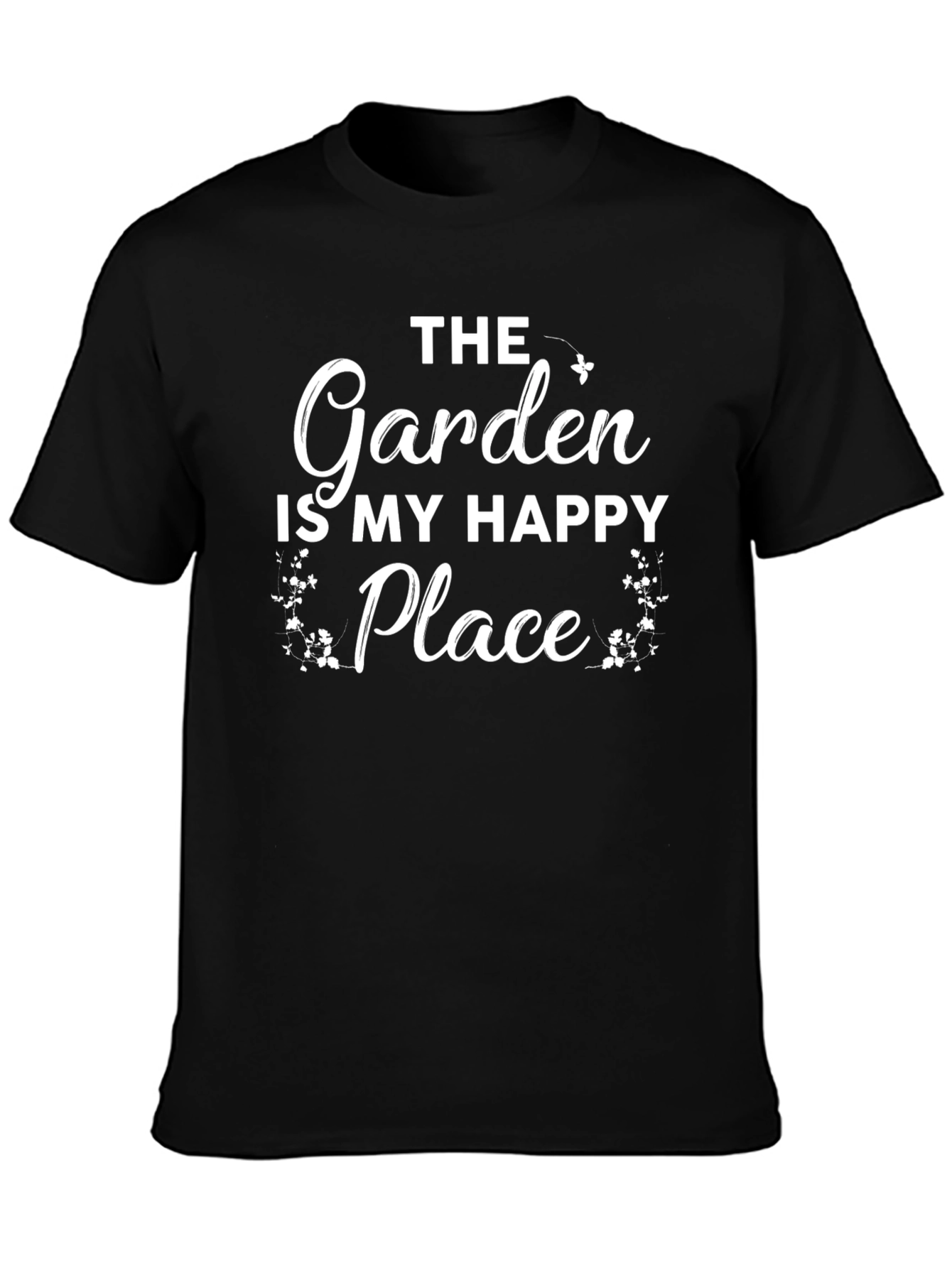 The Garden is My Happy Place Black T-Shirt
