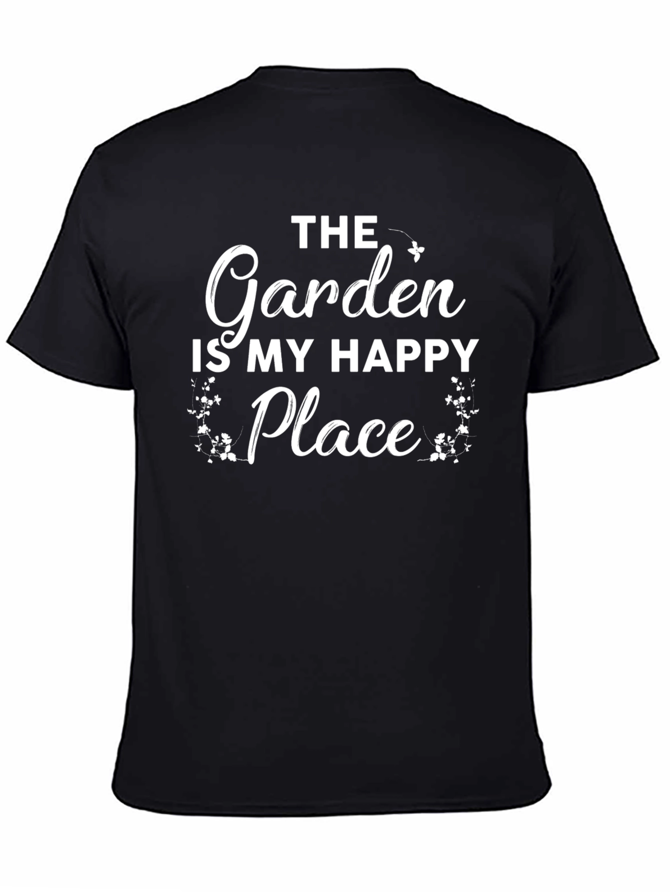 The Garden is My Happy Place Black T-Shirt