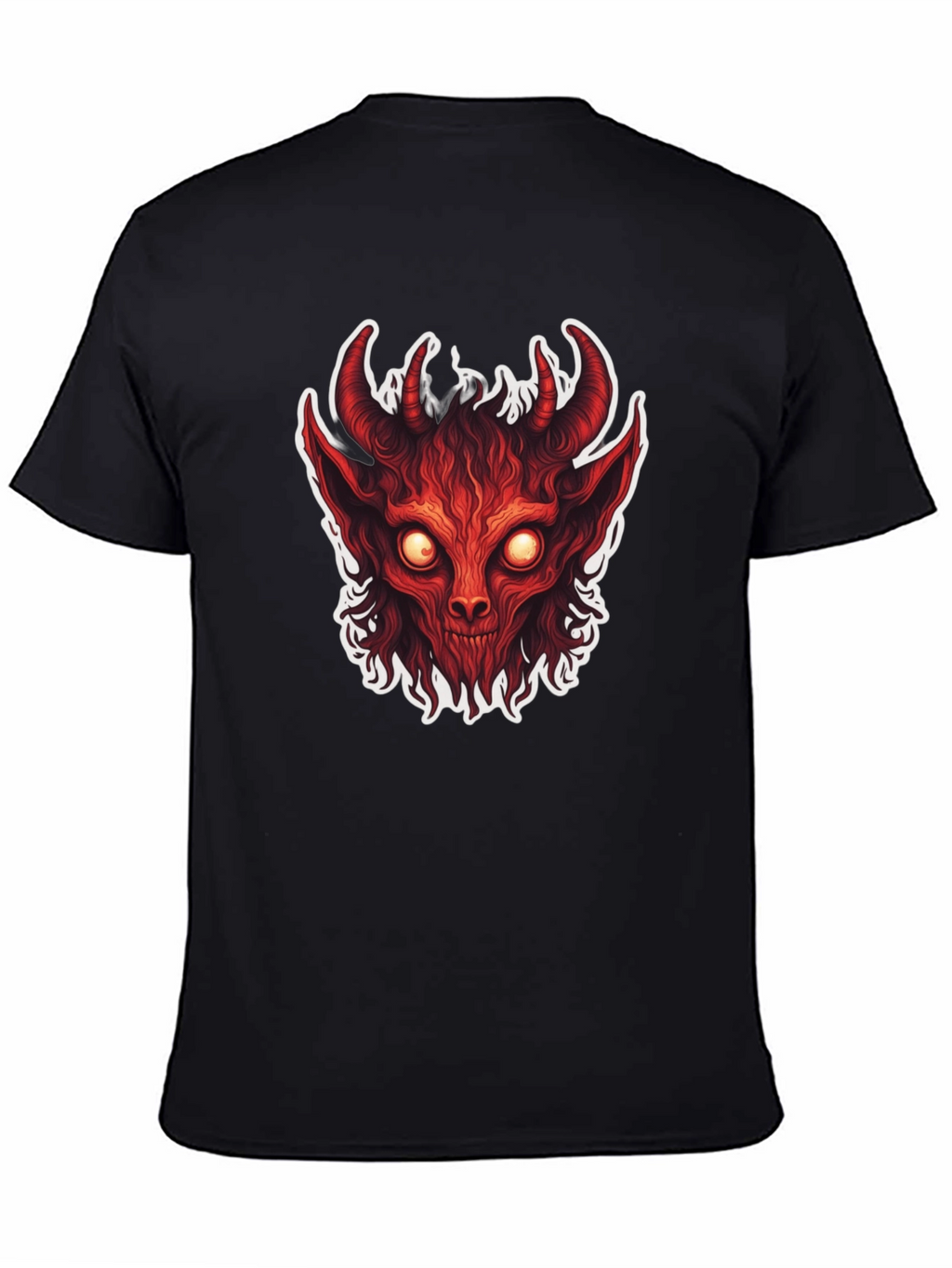 Mens Black T-Shirt with Devil Graphic
