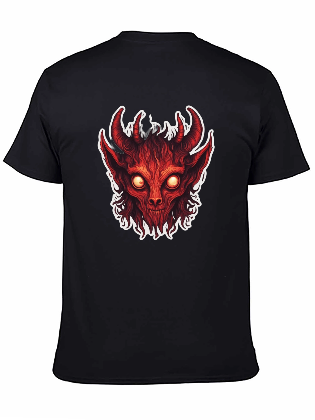 Mens Black T-Shirt with Devil Graphic