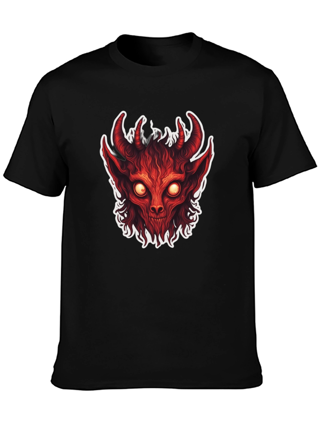 Mens Black T-Shirt with Devil Graphic