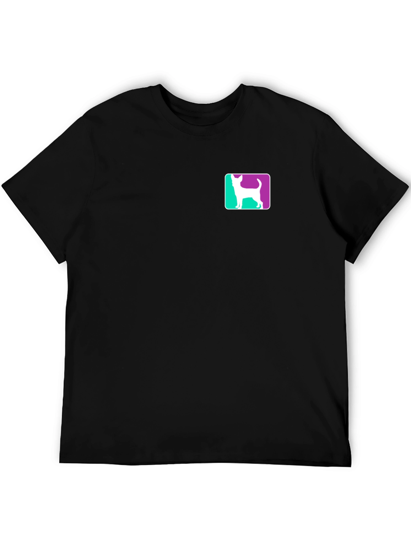 Dog Silhouette Graphic T-Shirt - Black