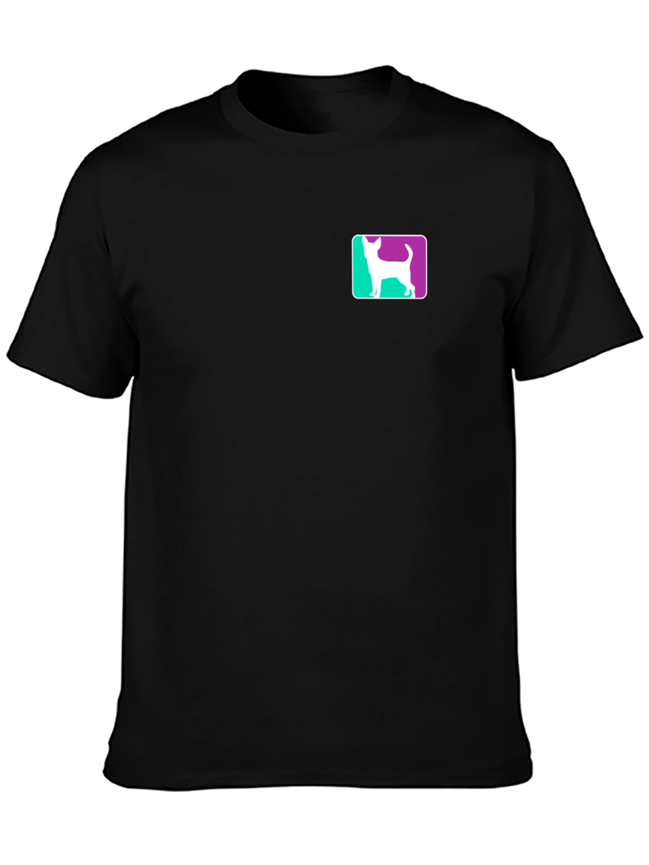 Dog Silhouette Graphic T-Shirt - Black