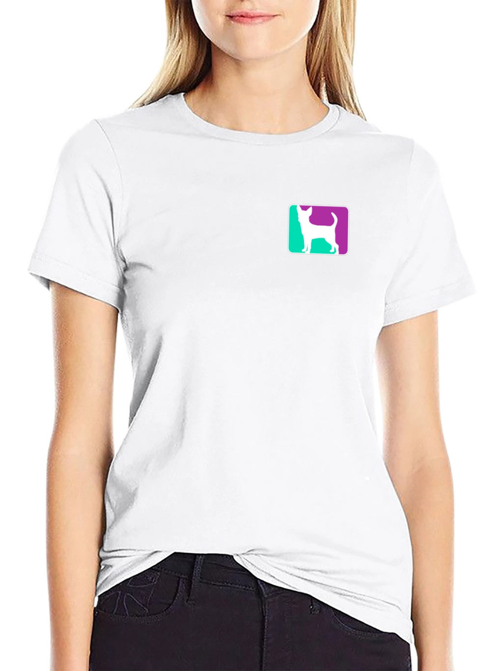 Dog Silhouette Graphic T-Shirt - Black