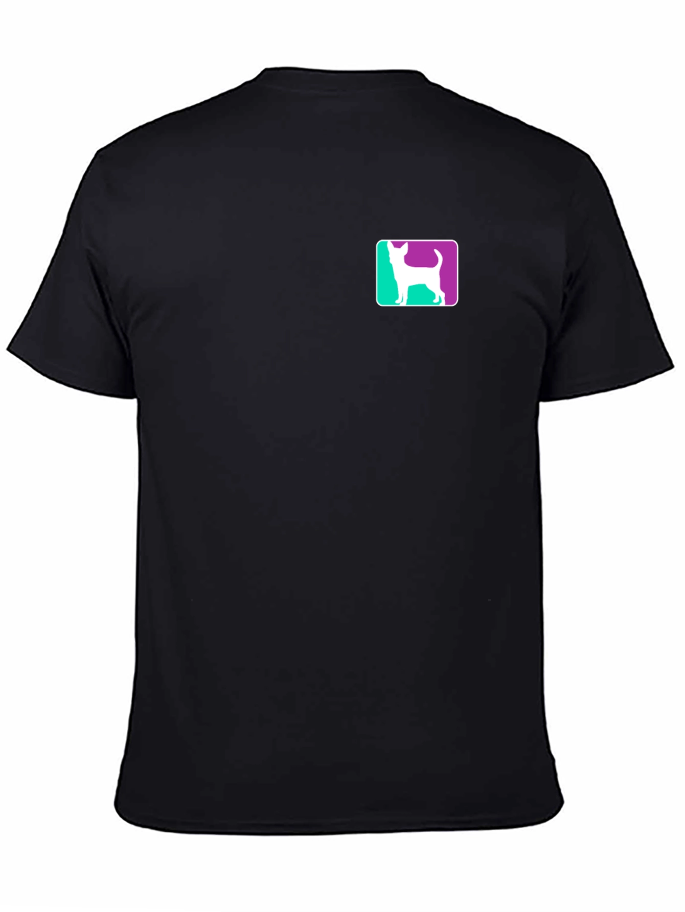 Dog Silhouette Graphic T-Shirt - Black