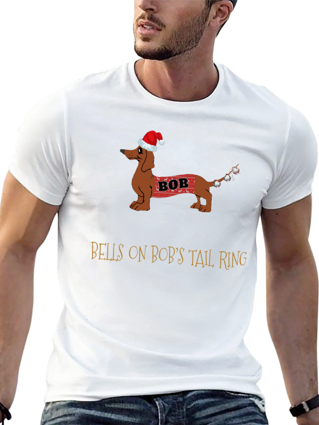 Bobs Tail Christmas Dog T-Shirt