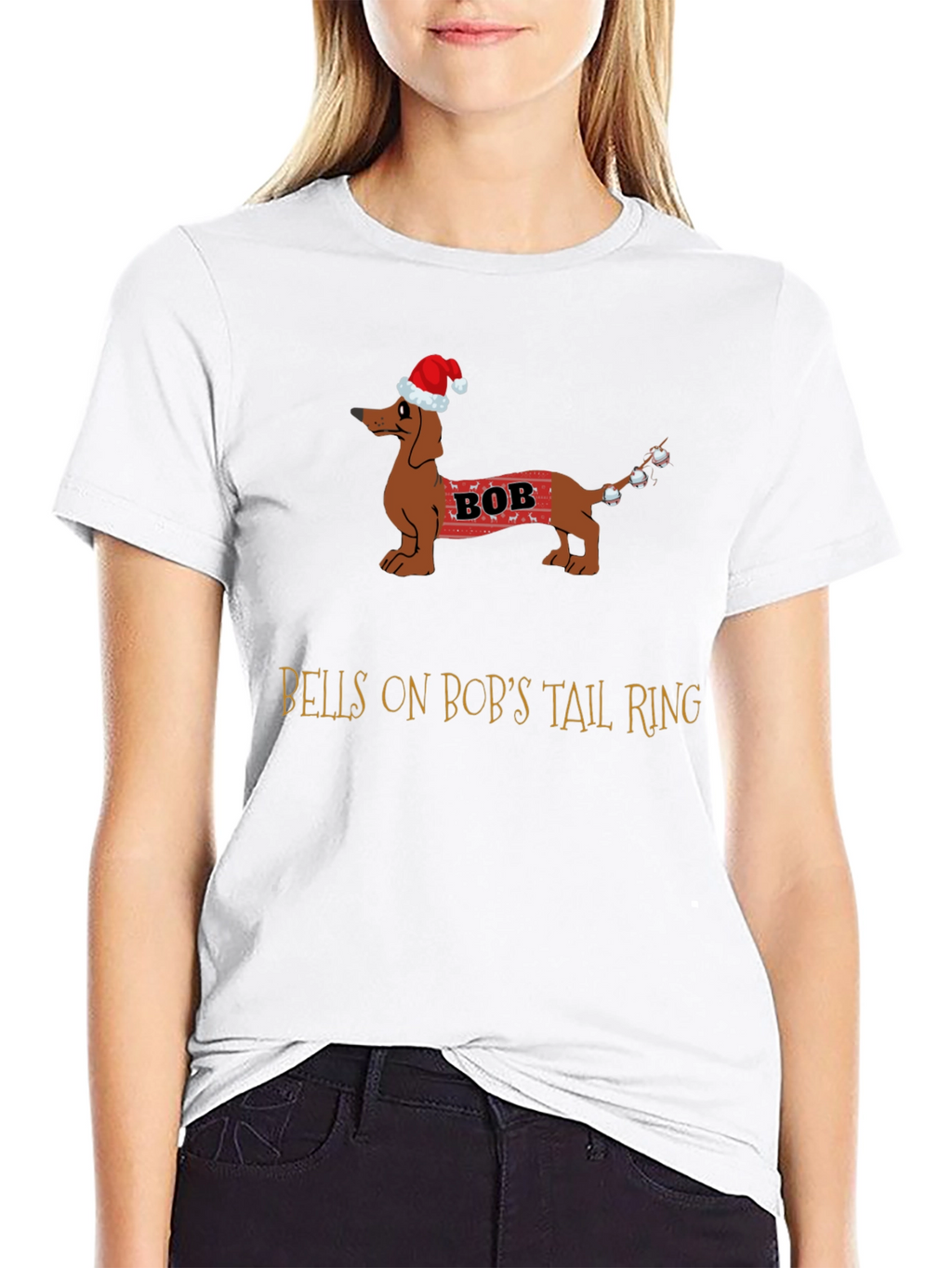 Bobs Tail Christmas Dog T-Shirt