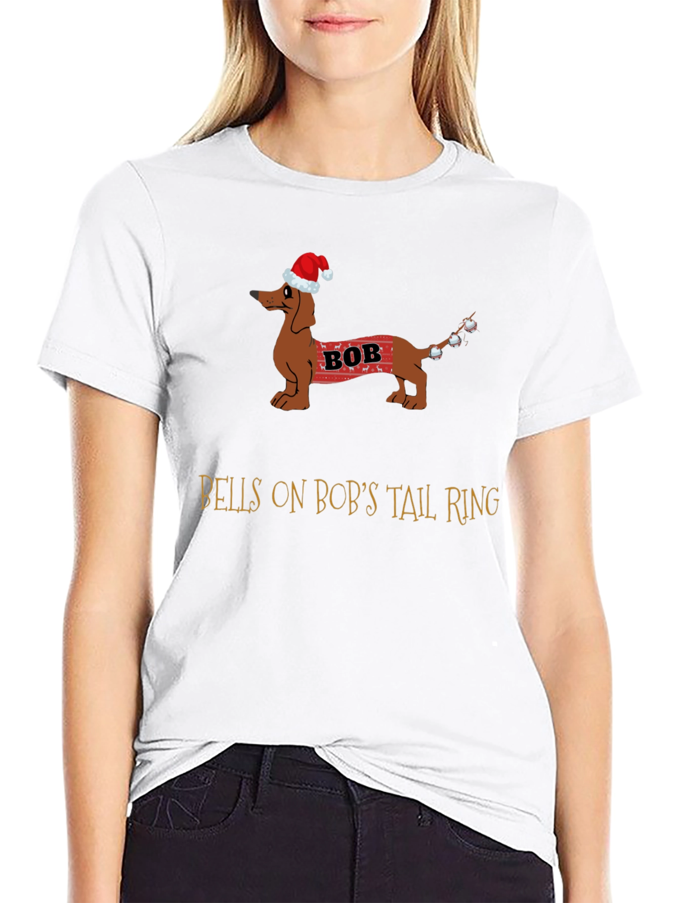 Bobs Tail Christmas Dog T-Shirt