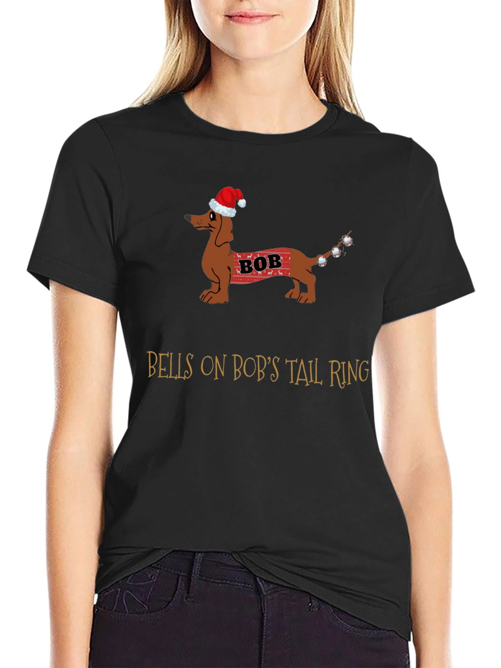 Bobs Tail Christmas Dog T-Shirt
