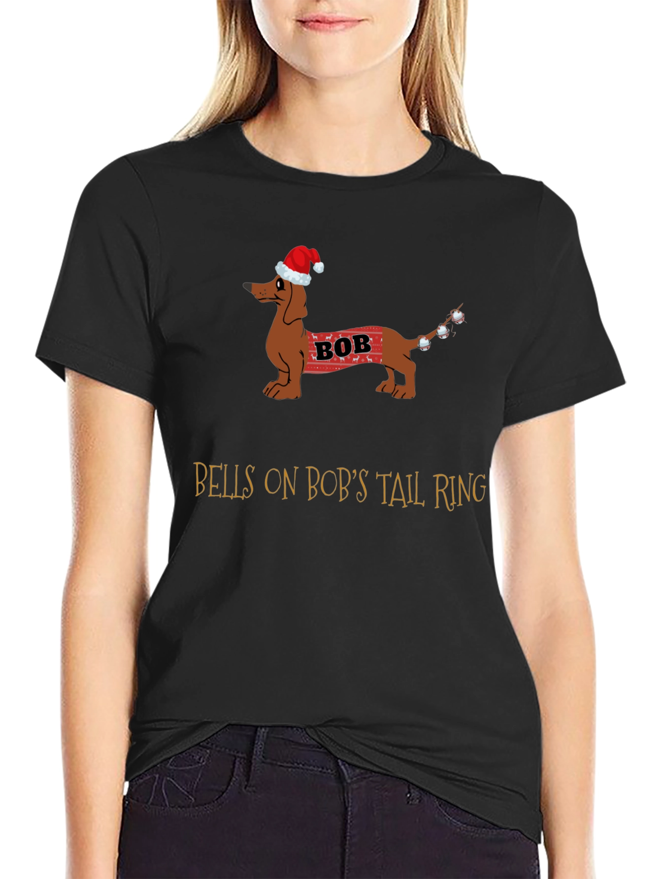 Bobs Tail Christmas Dog T-Shirt