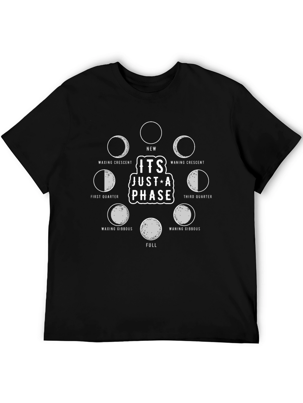 Lunar Phase Graphic T-Shirt - Its Just a Phase