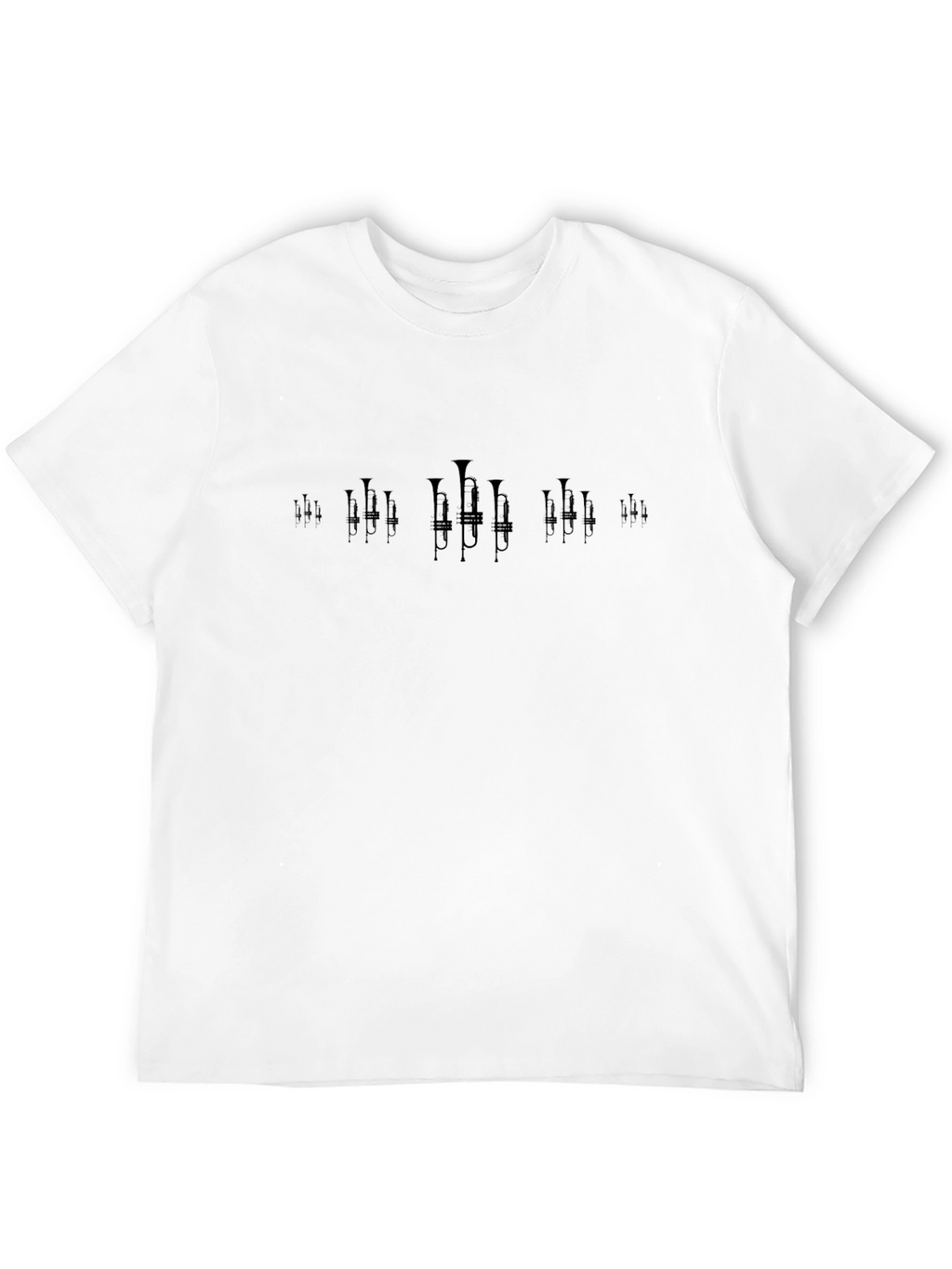 Stylish Black Trumpet Graphic T-Shirt