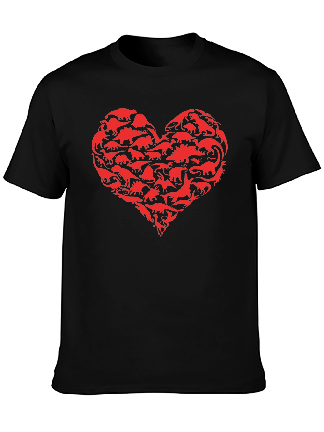 Dinosaur Heart Graphic Black T-Shirt