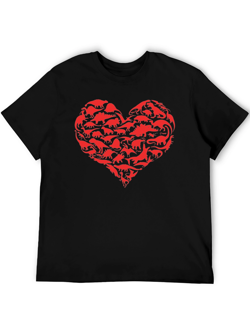 Dinosaur Heart Graphic Black T-Shirt