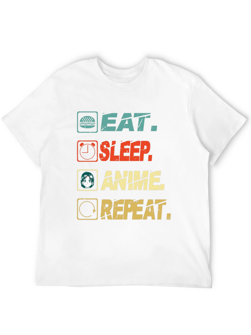 Eat Sleep Anime Repeat Graphic T-Shirt