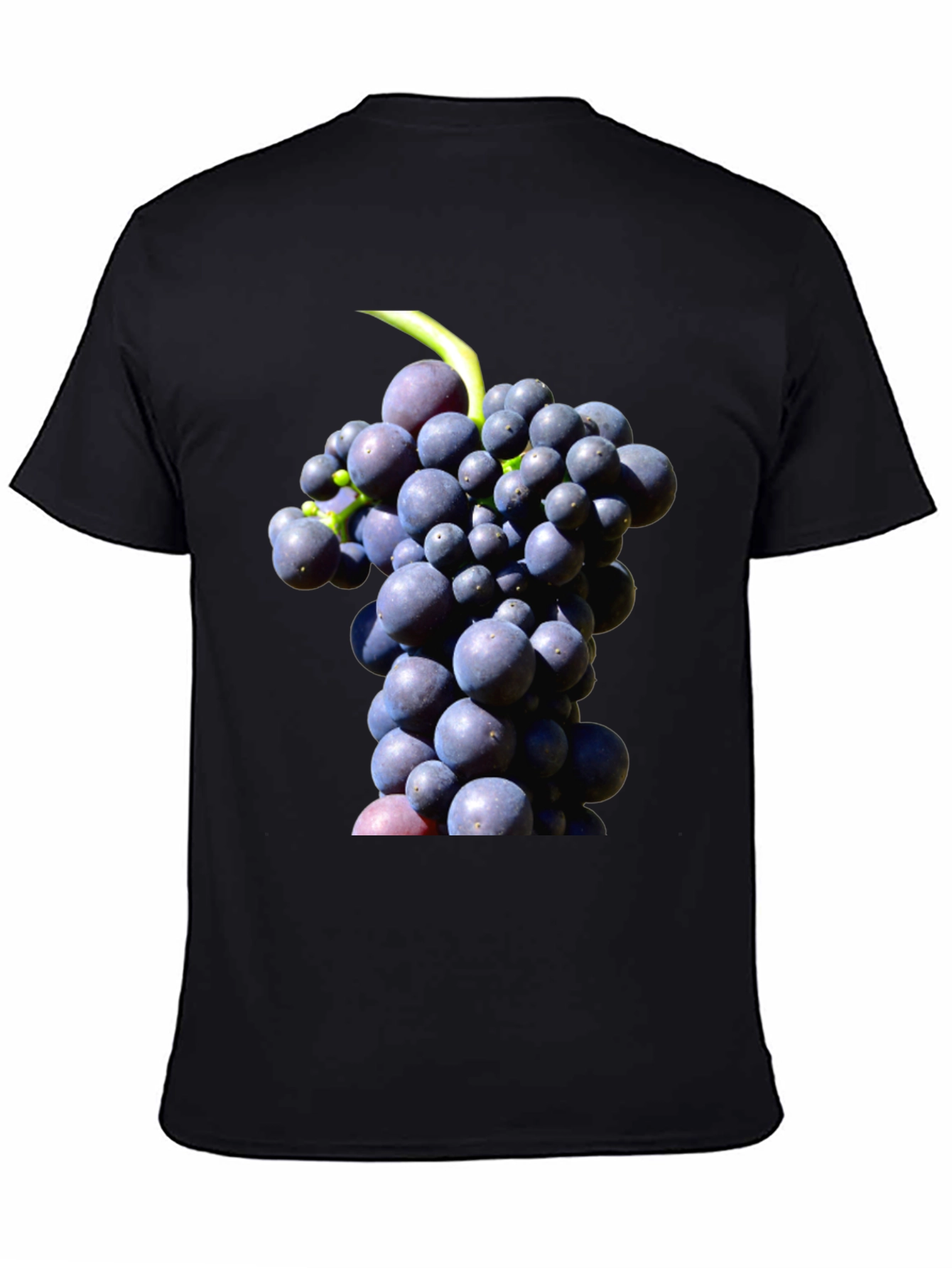 Grapes Graphic Tee - Black Cotton Blend Casual Wear