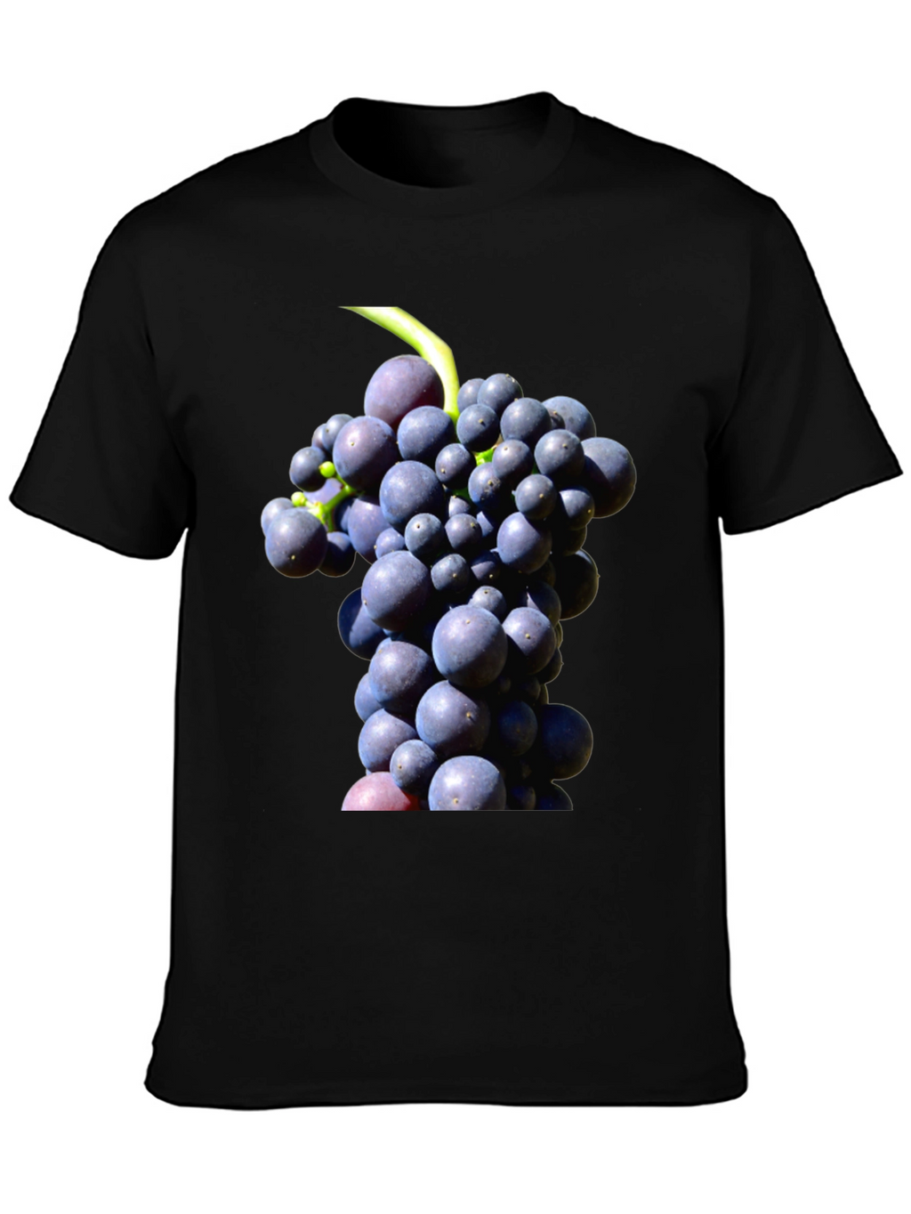 Grapes Graphic Tee - Black Cotton Blend Casual Wear
