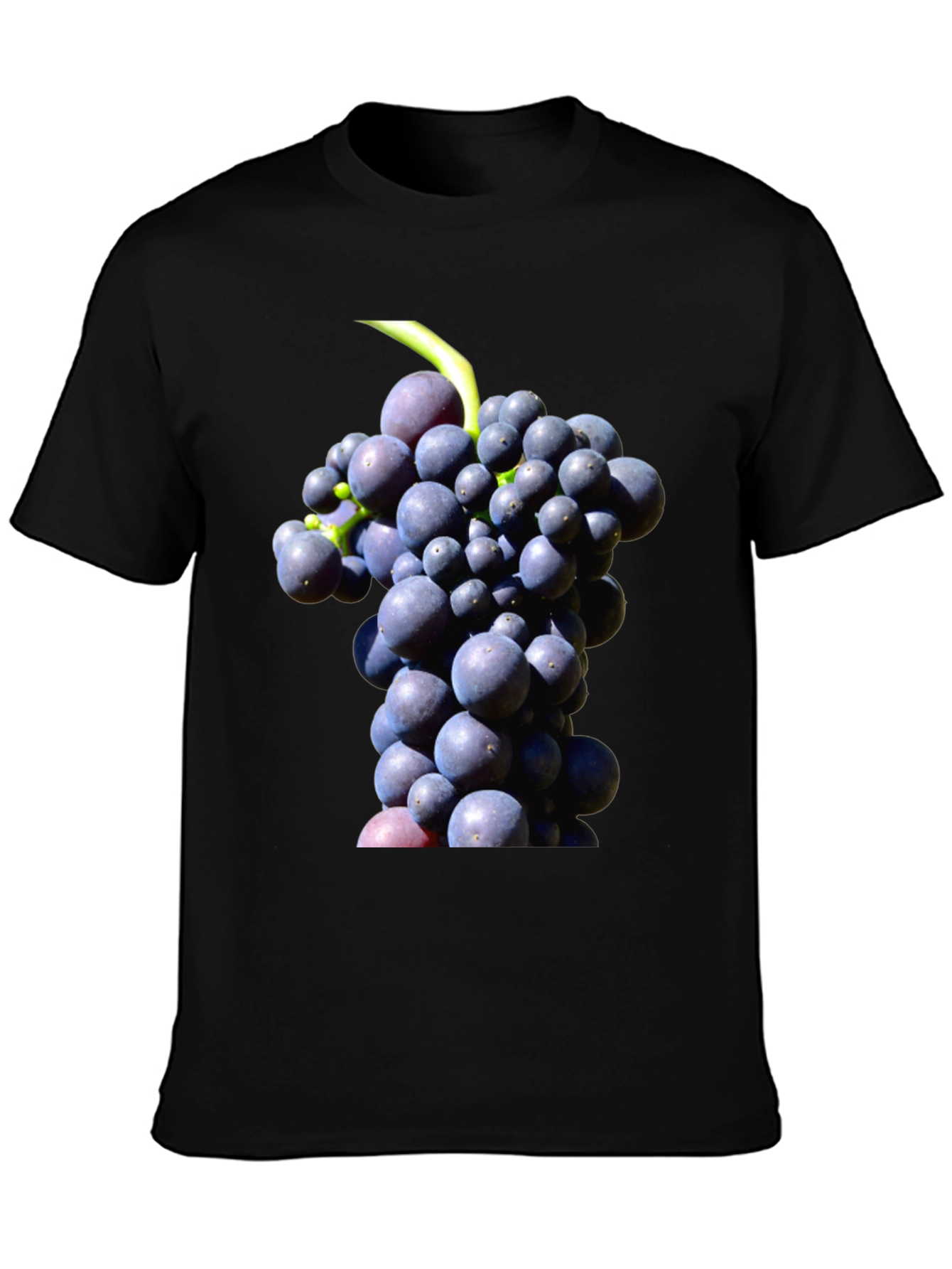 Grapes Graphic Tee - Black Cotton Blend Casual Wear