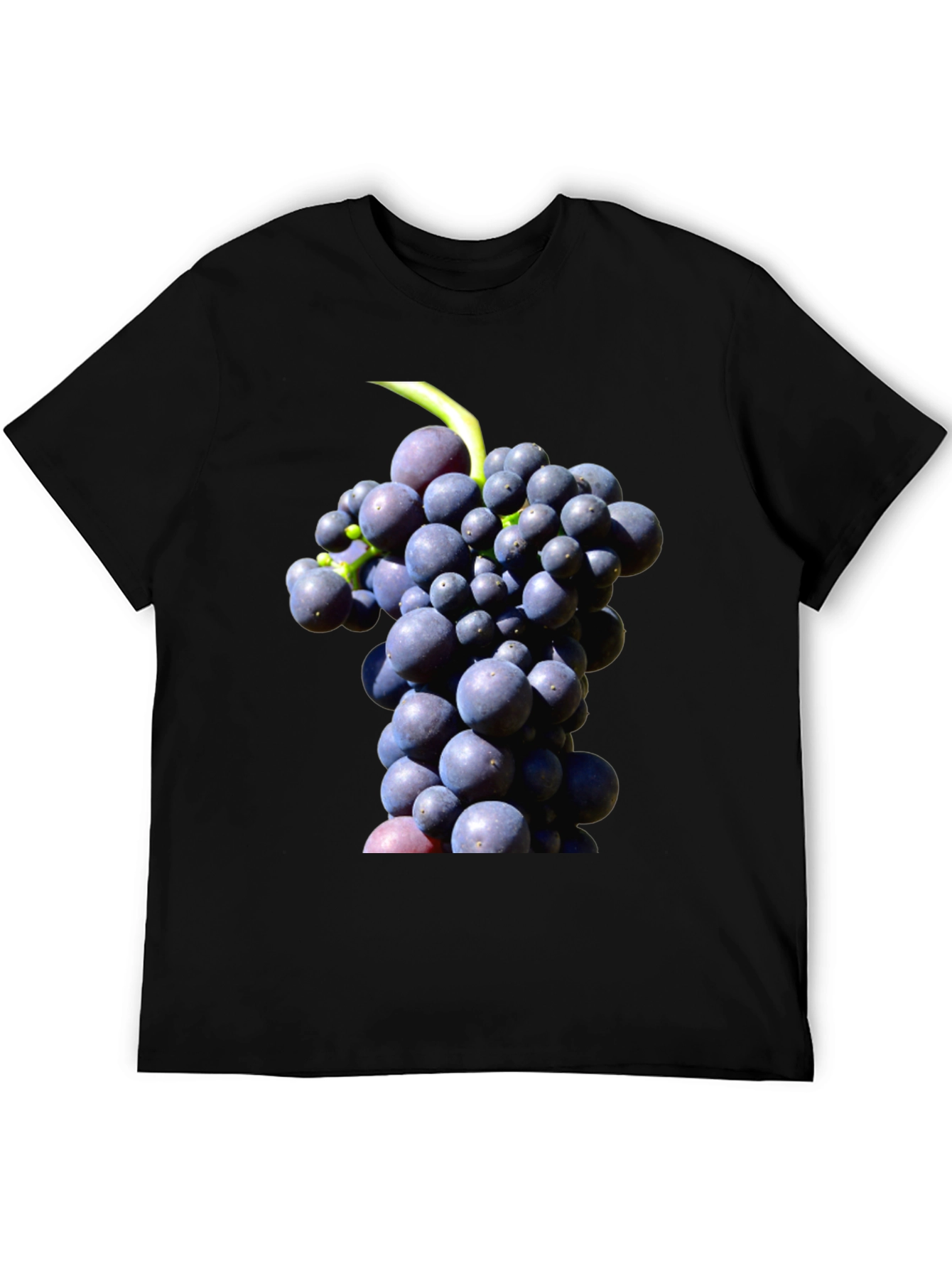 Grapes Graphic Tee - Black Cotton Blend Casual Wear