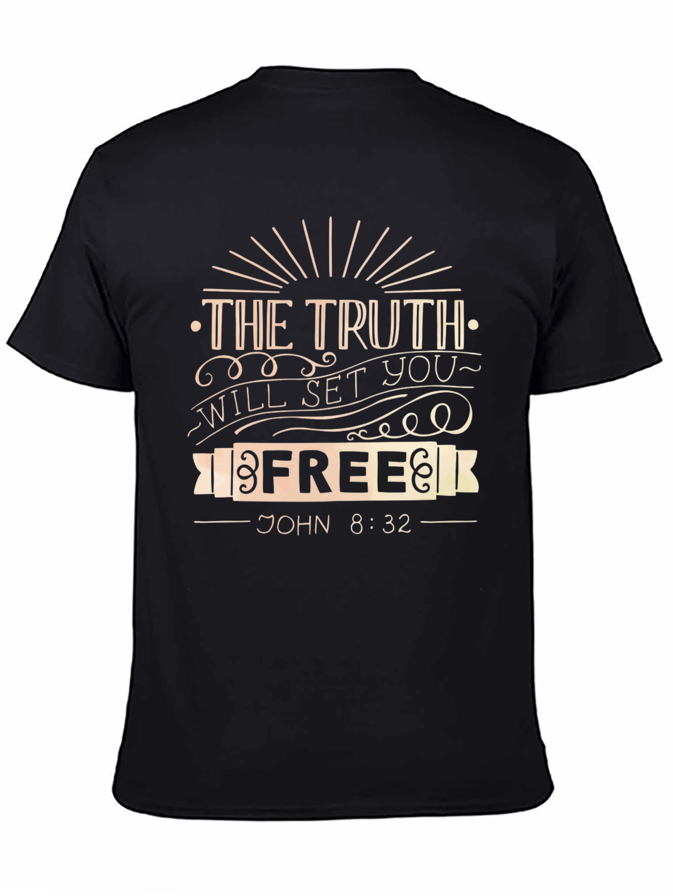 Truth Will Set You Free Graphic Tee - John 8:32 Black T-Shirt