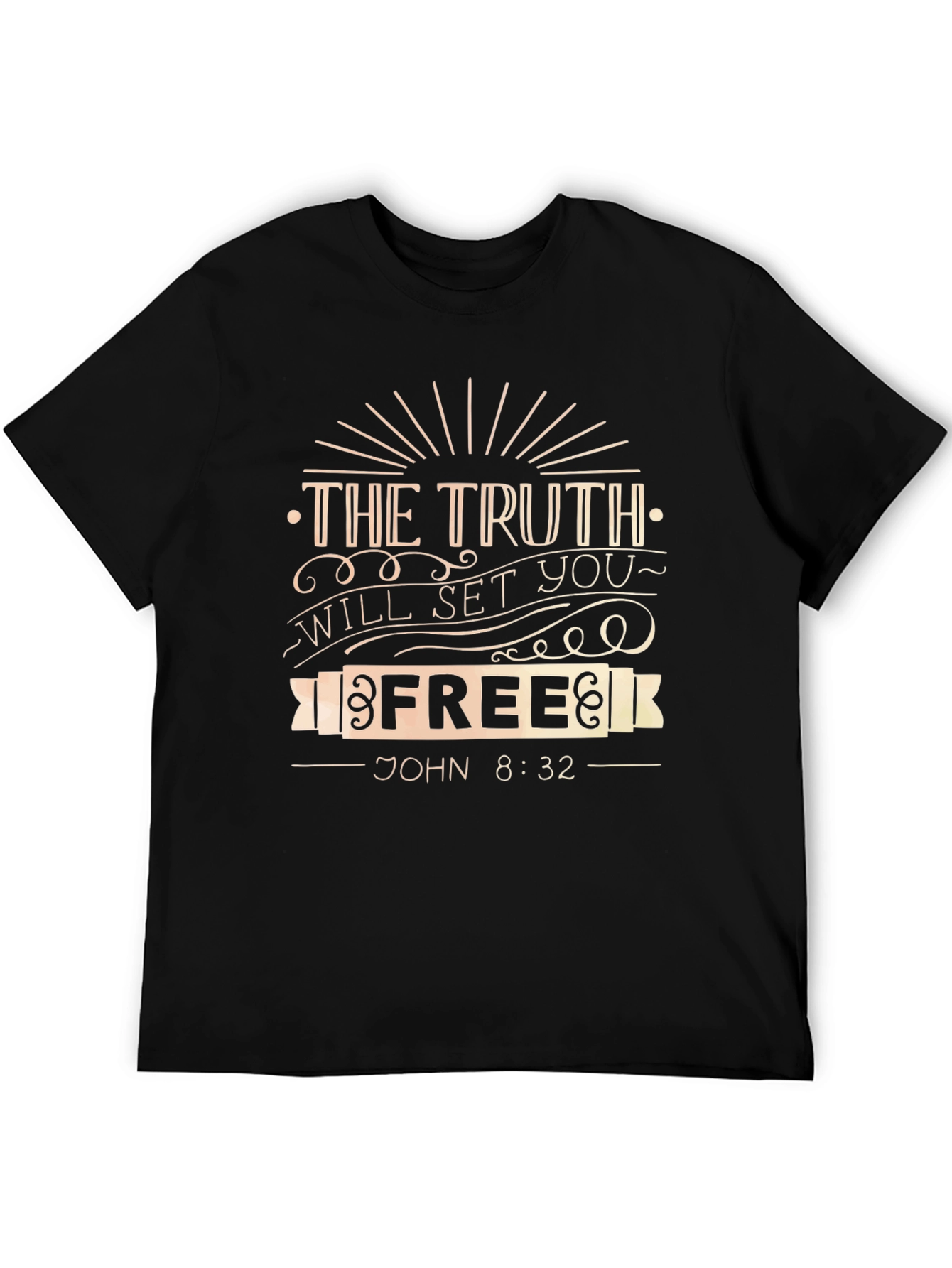 Truth Will Set You Free Graphic Tee - John 8:32 Black T-Shirt