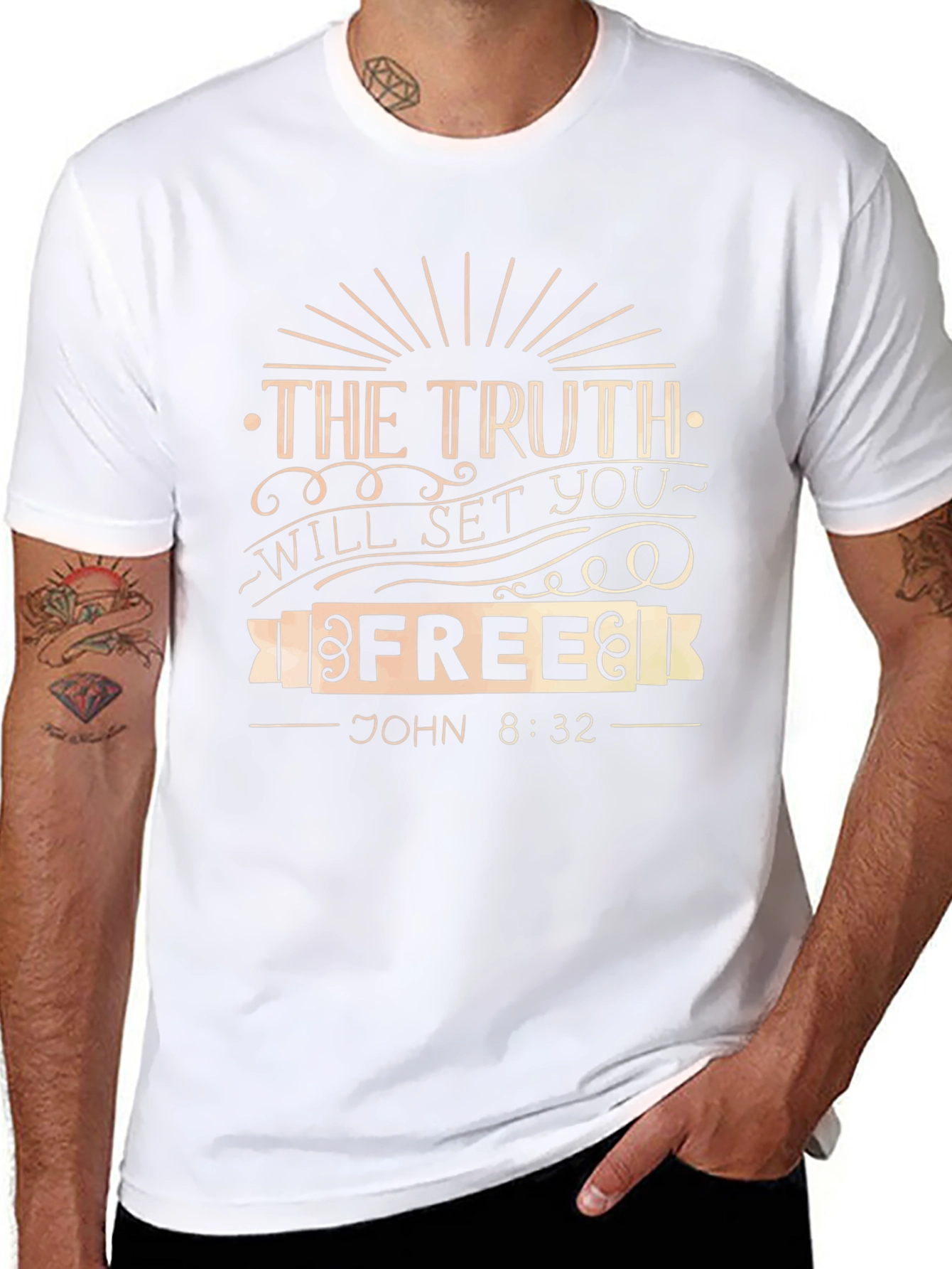 Truth Will Set You Free Graphic Tee - John 8:32 Black T-Shirt