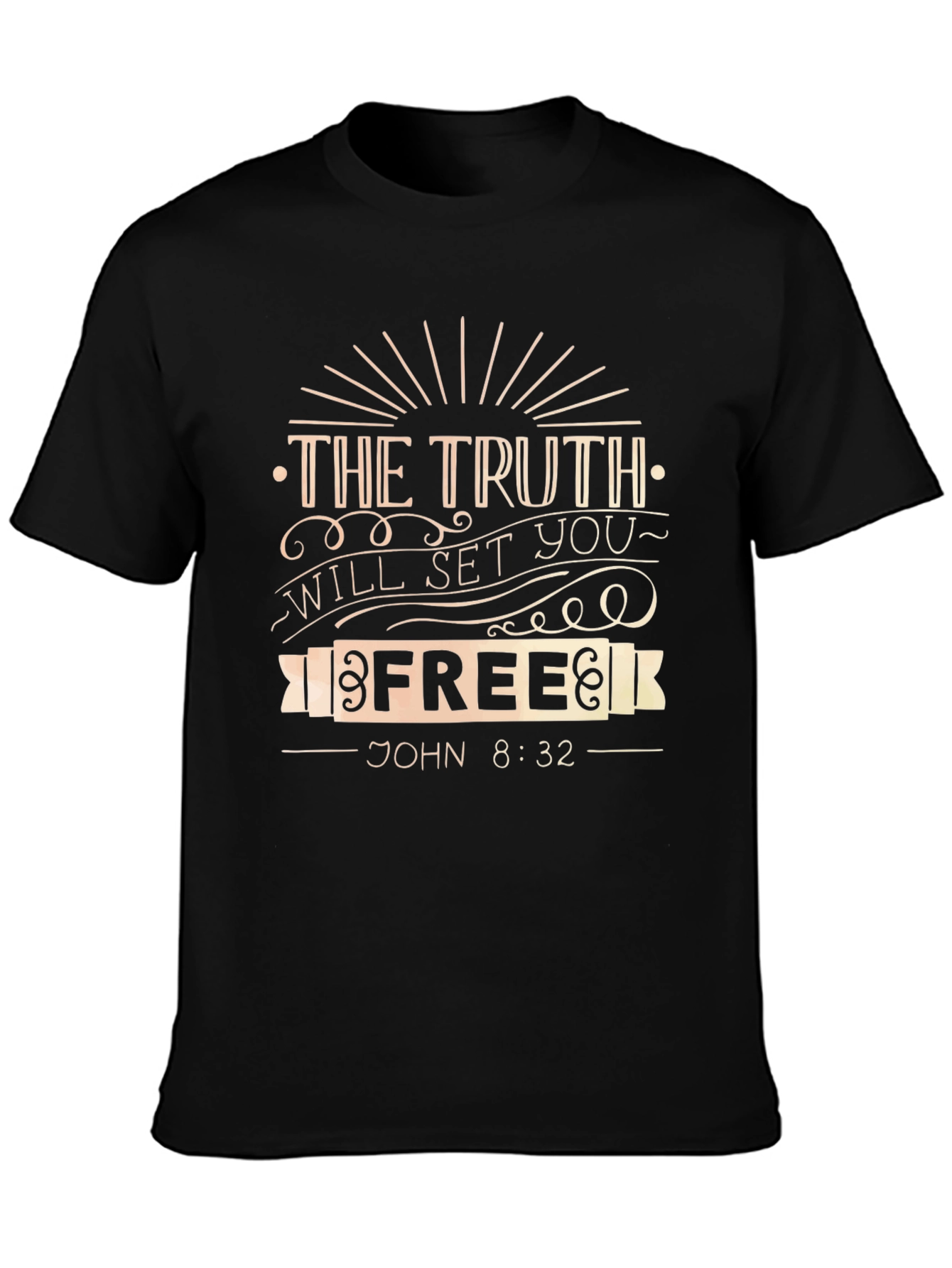Truth Will Set You Free Graphic Tee - John 8:32 Black T-Shirt