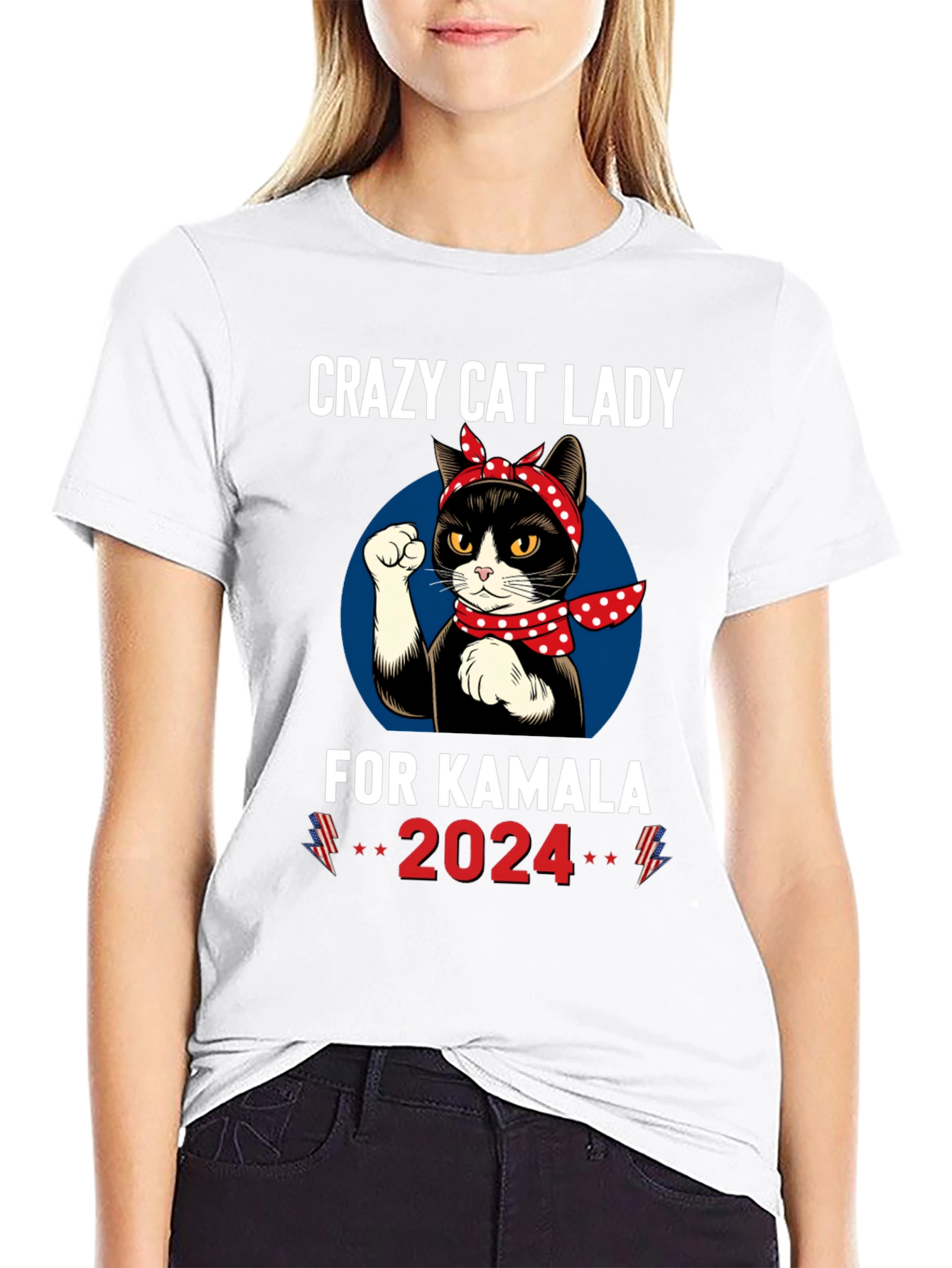 Crazy Cat Lady for Kamala 2024 T-Shirt