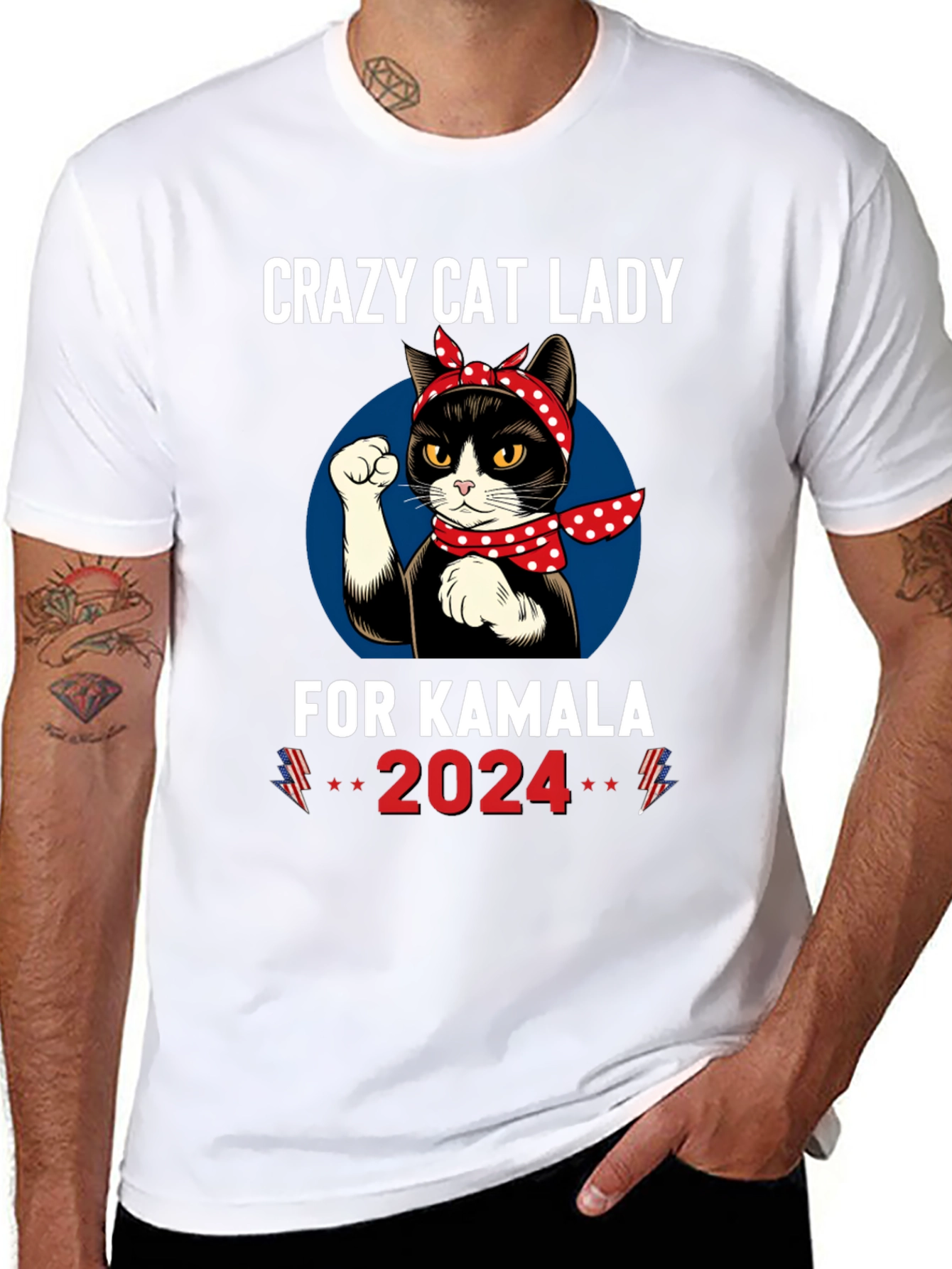 Crazy Cat Lady for Kamala 2024 T-Shirt
