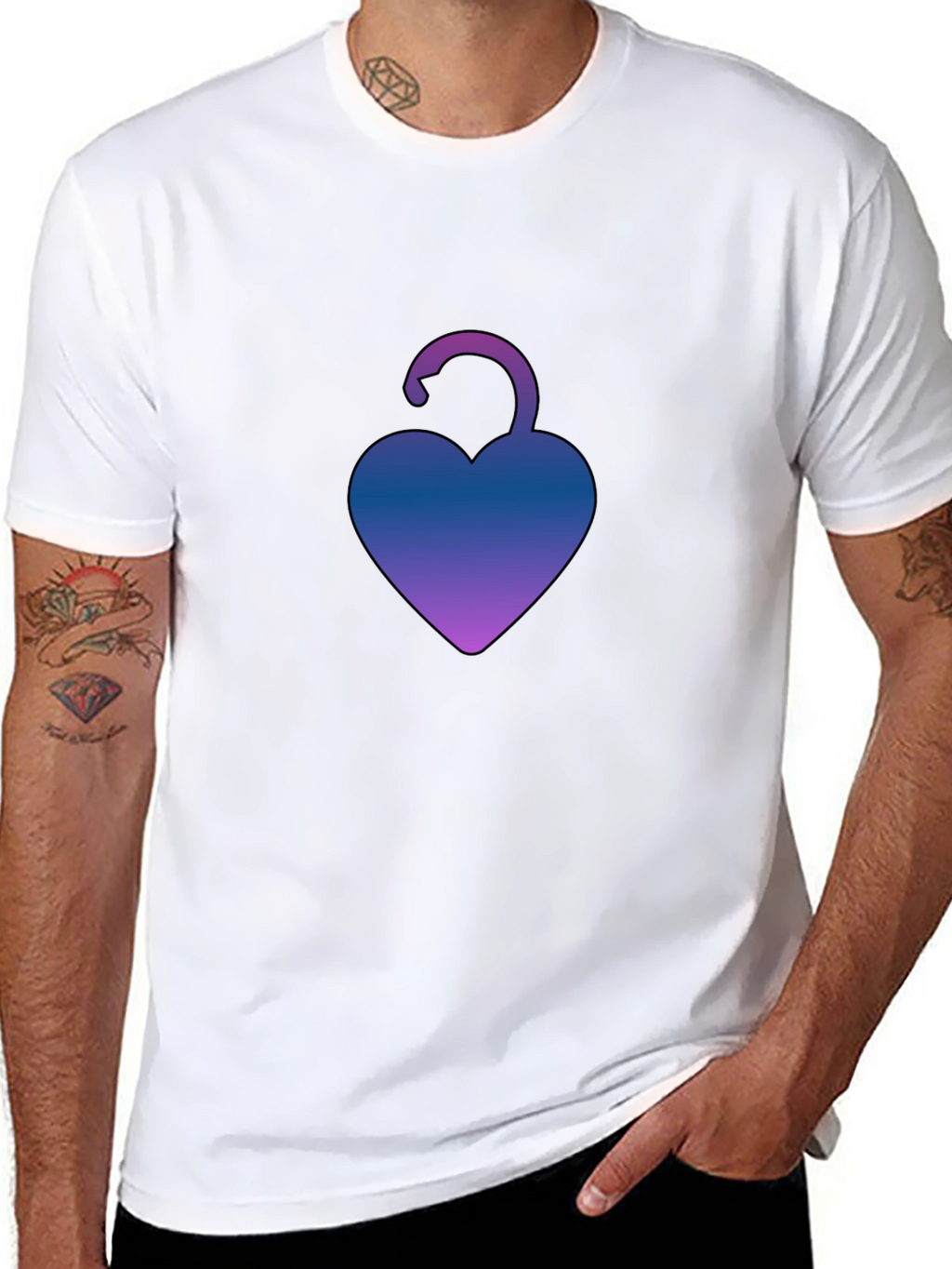 Heart Lock T-Shirt - Unique Gradient Design