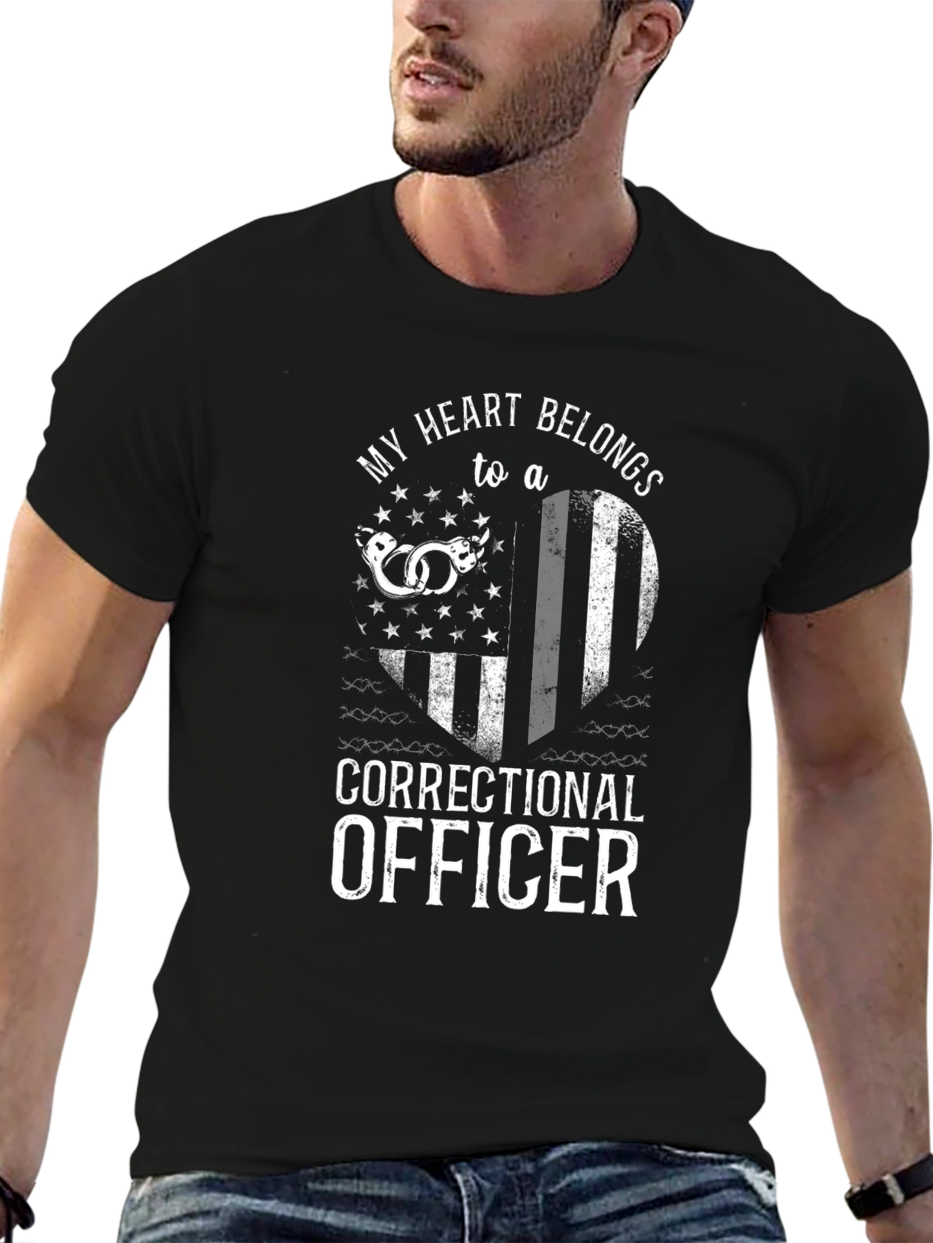 Correctional Officer Heart Graphic T-Shirt
