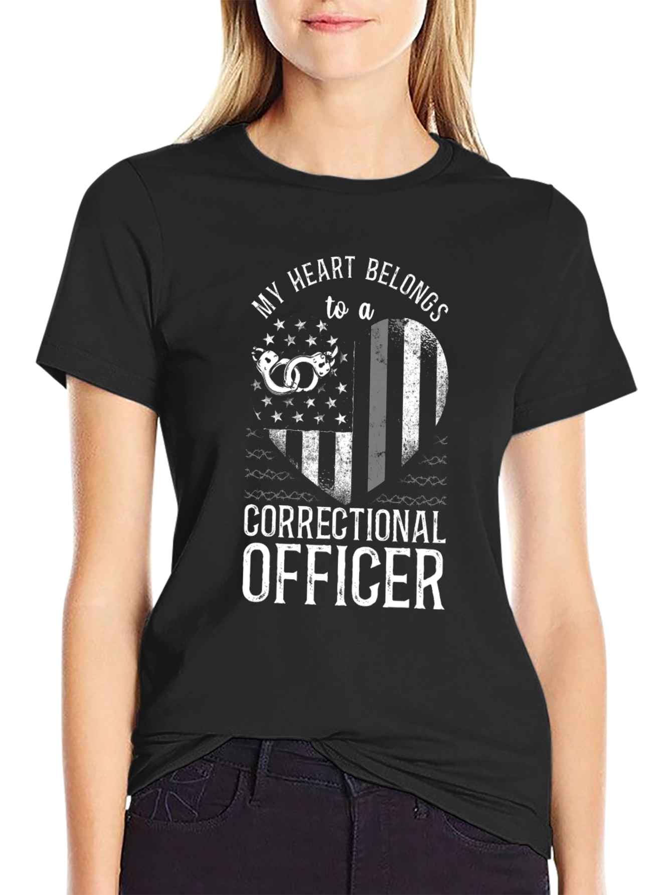 Correctional Officer Heart Graphic T-Shirt