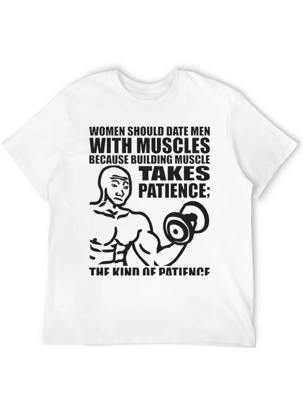 Muscle Patience T-Shirt - Black Graphic Tee