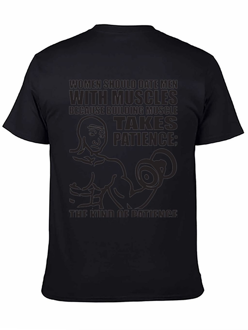 Muscle Patience T-Shirt - Black Graphic Tee