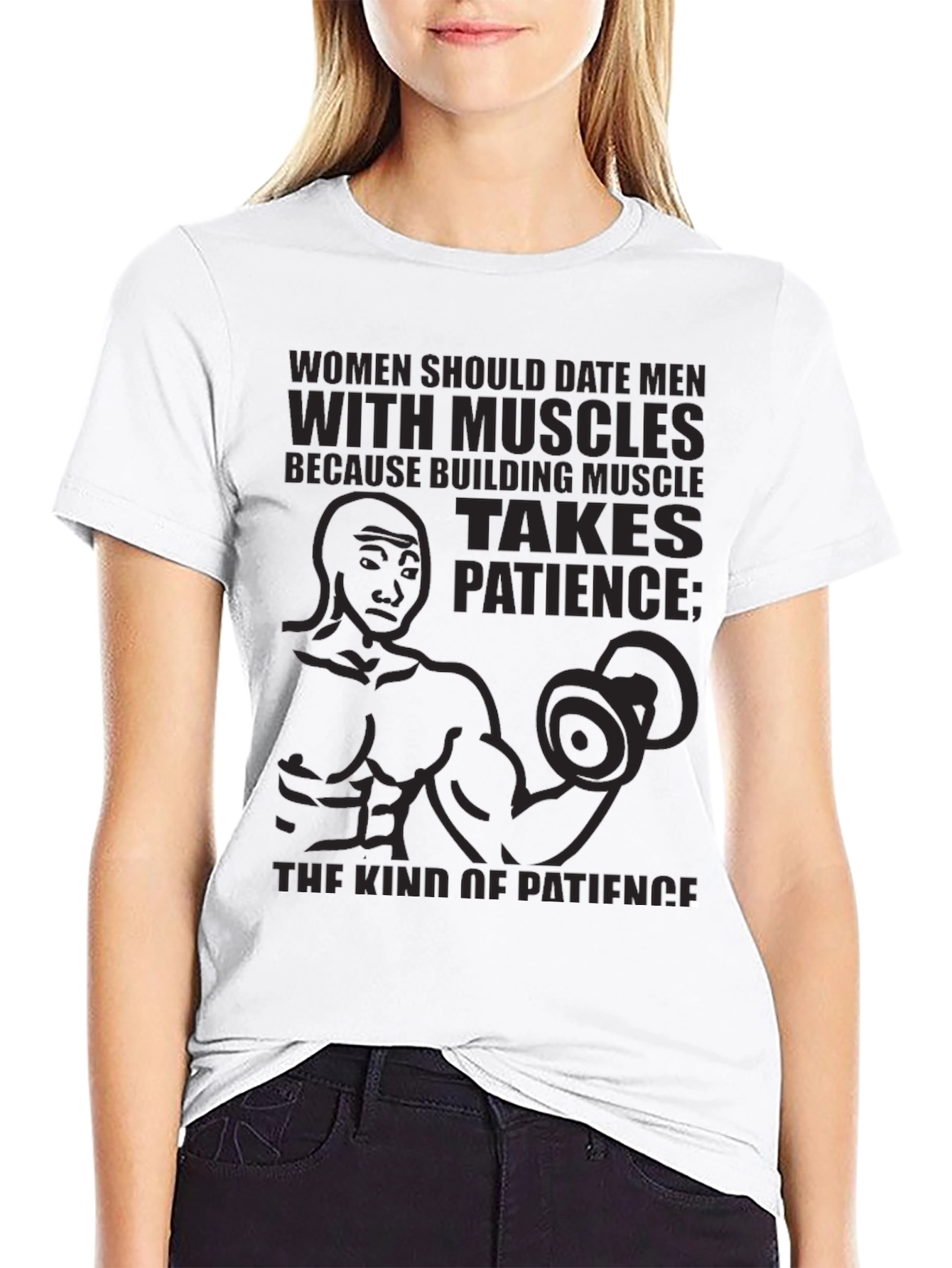 Muscle Patience T-Shirt - Black Graphic Tee