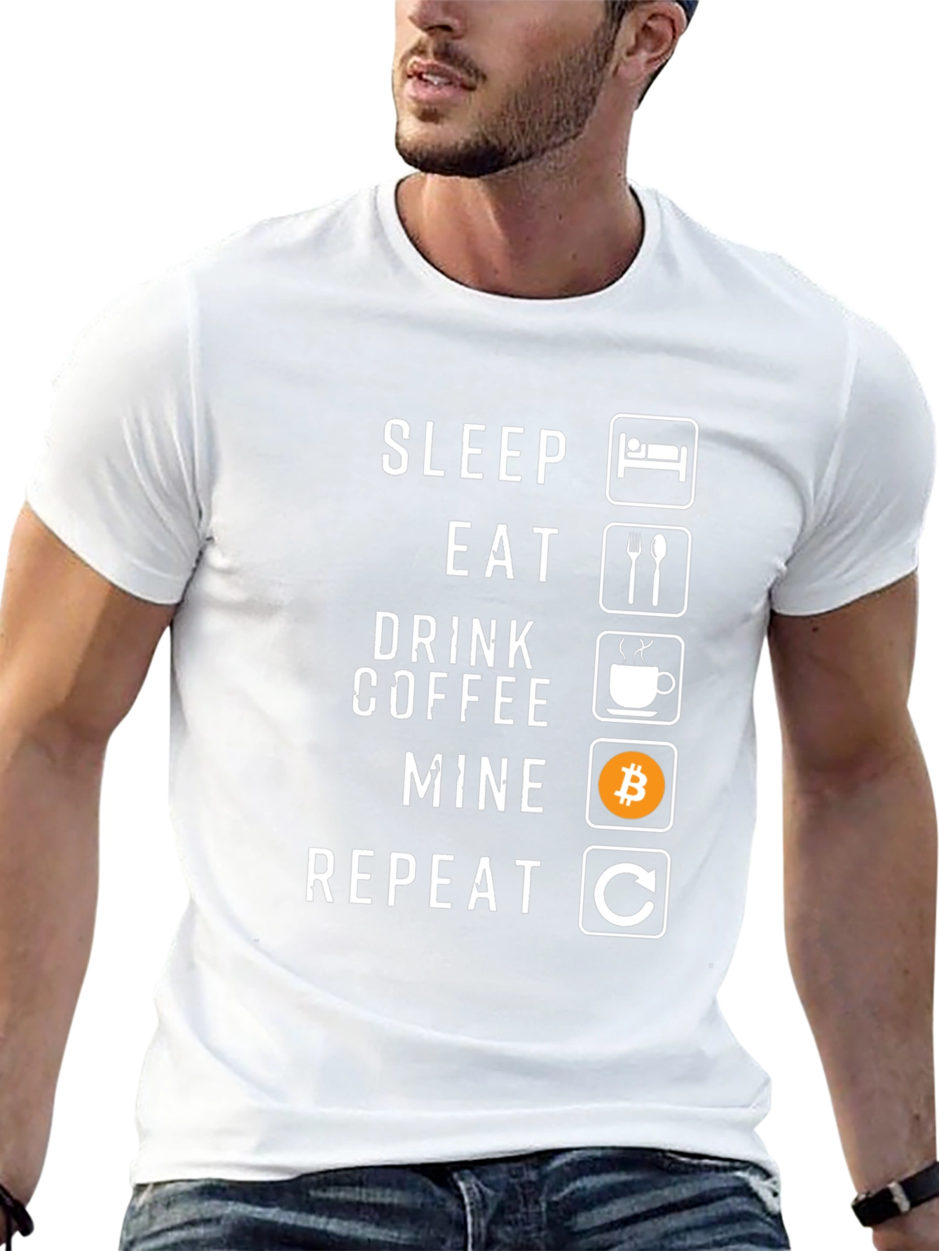 Sleep Eat Drink Coffee Mine Repeat Graphic Tee