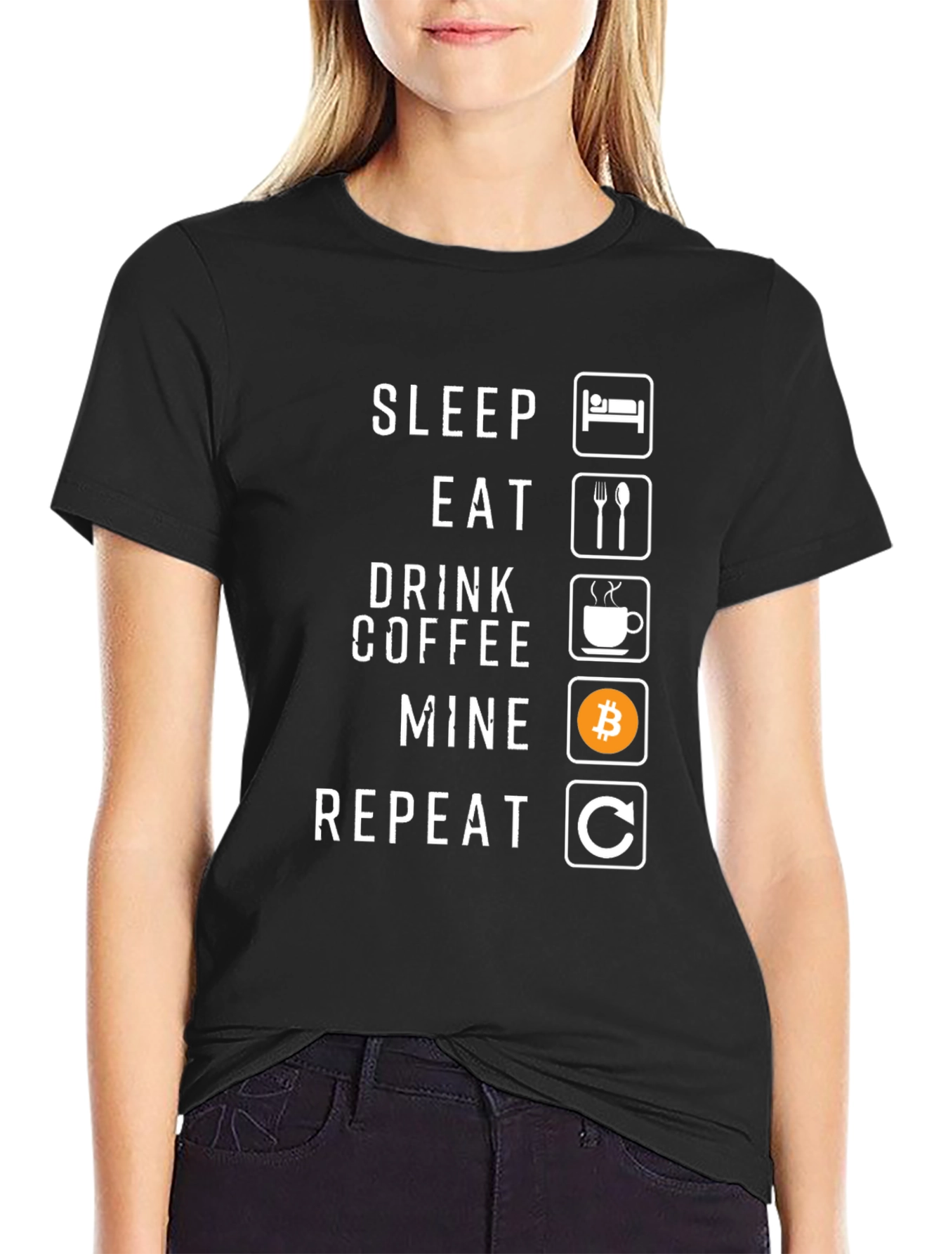 Sleep Eat Drink Coffee Mine Repeat Graphic Tee