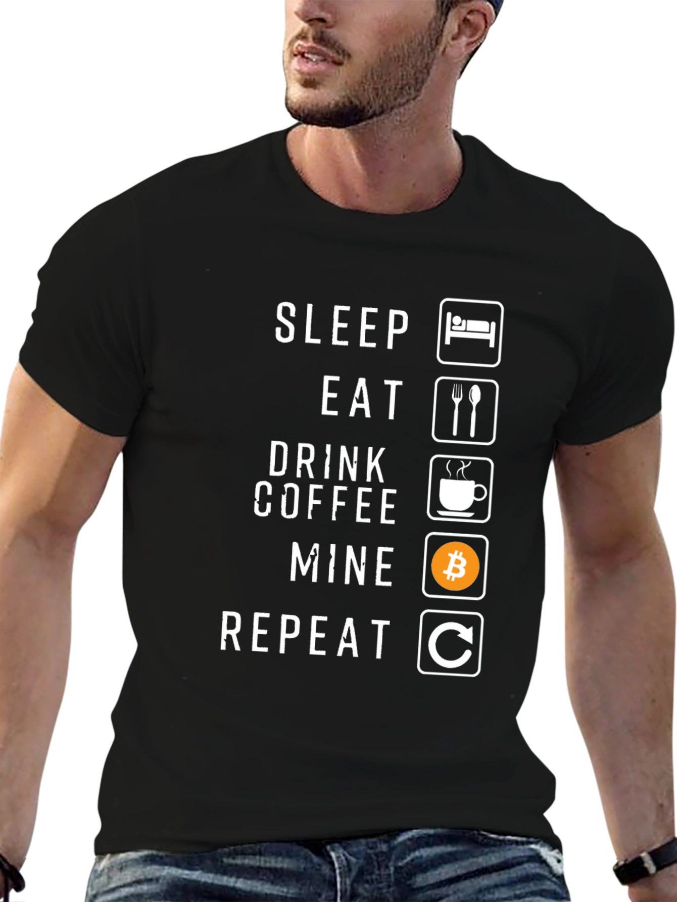 Sleep Eat Drink Coffee Mine Repeat Graphic Tee