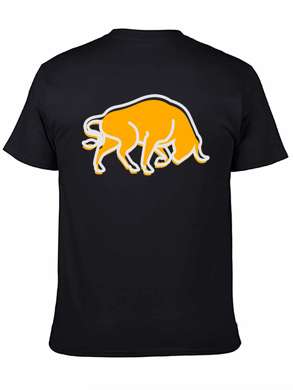 Black T-Shirt with Bull Graphic