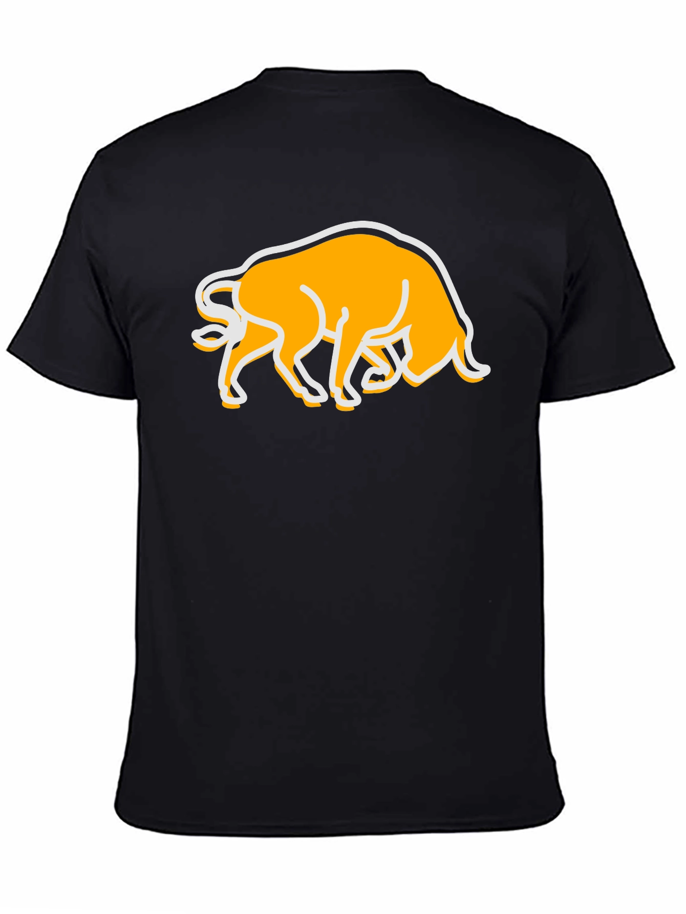 Black T-Shirt with Bull Graphic