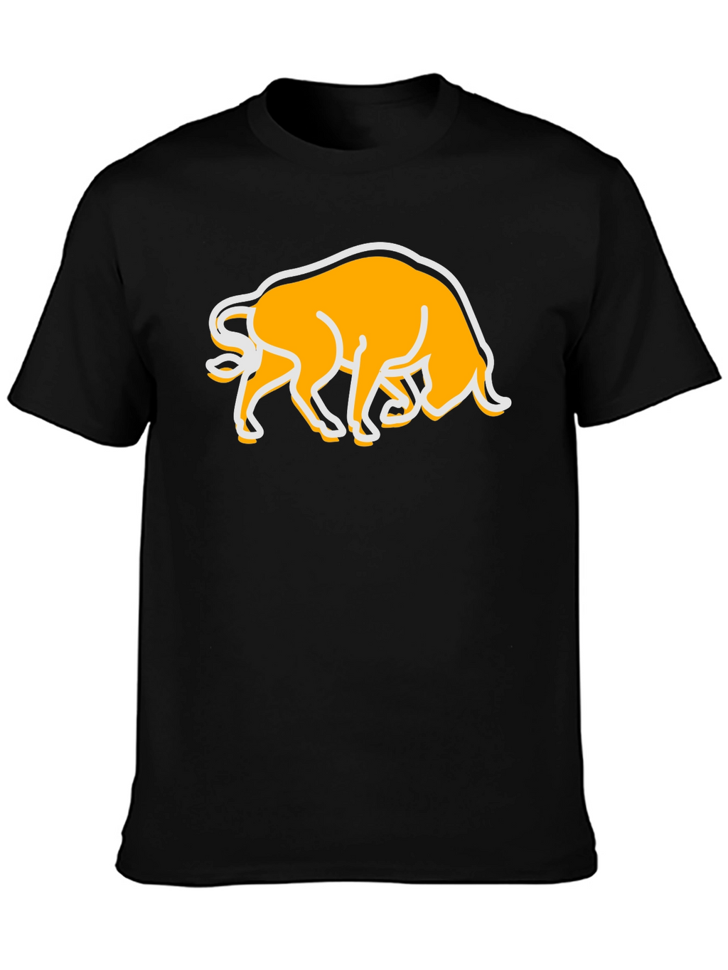 Black T-Shirt with Bull Graphic