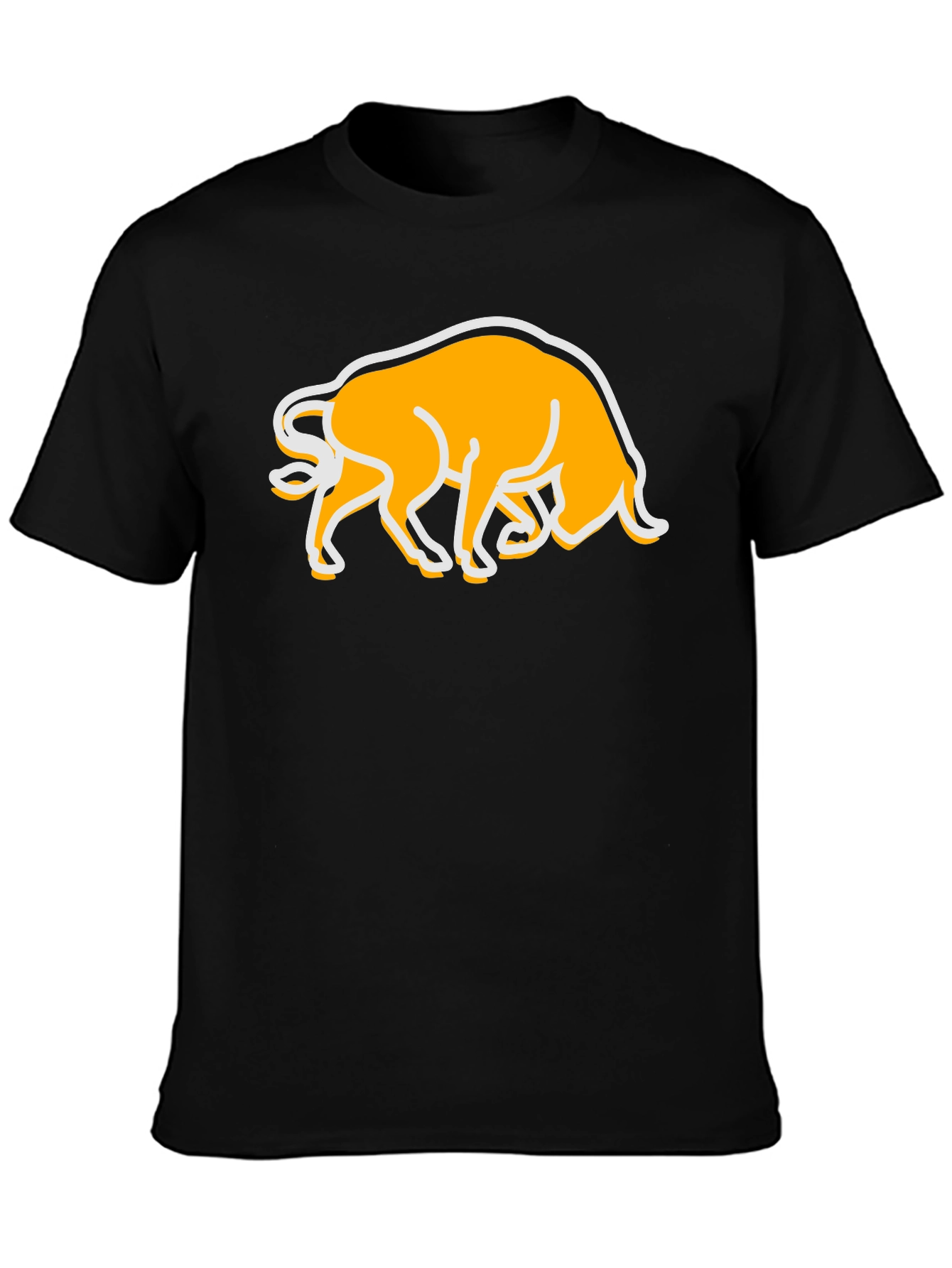 Black T-Shirt with Bull Graphic