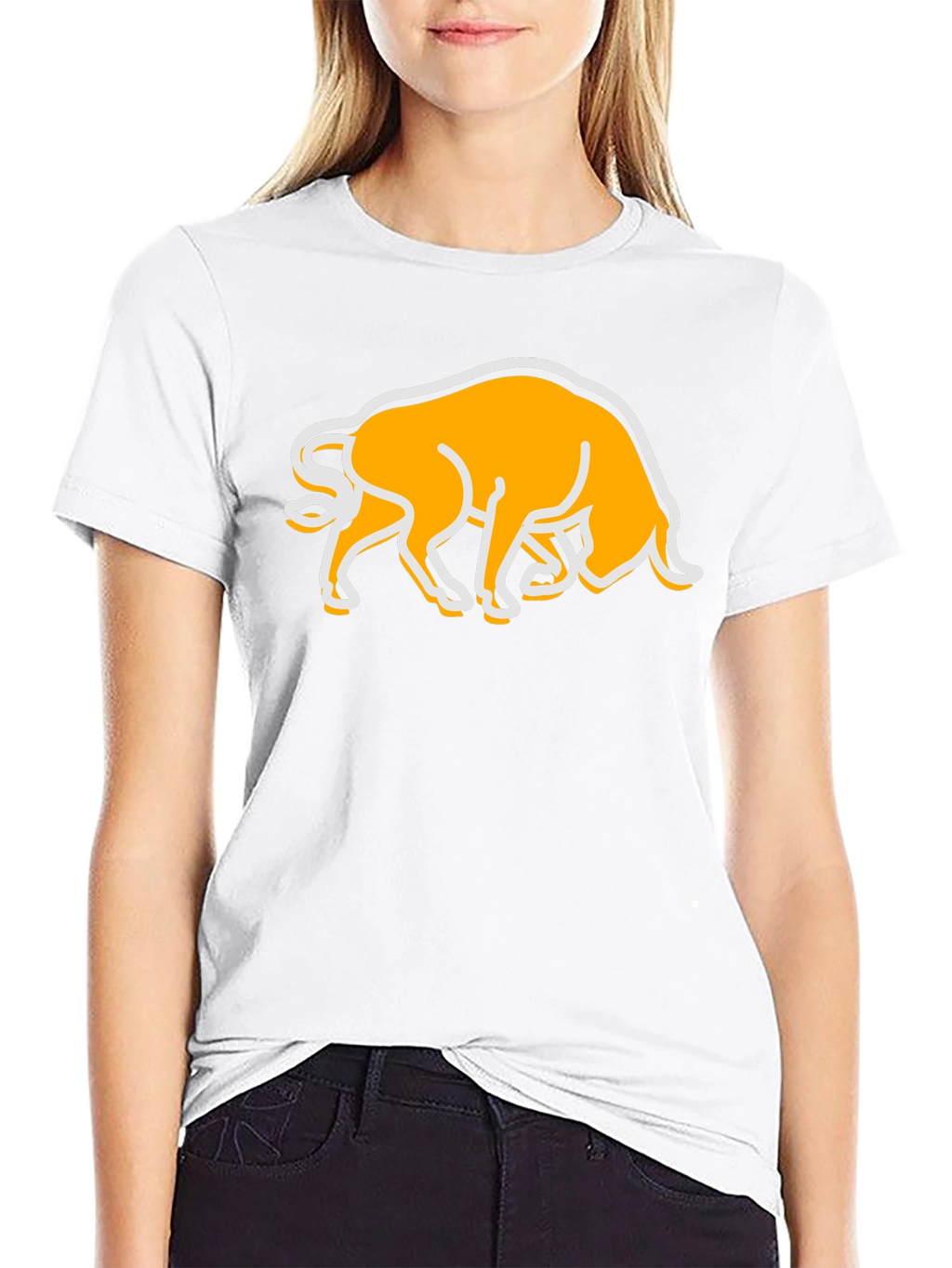 Black T-Shirt with Bull Graphic