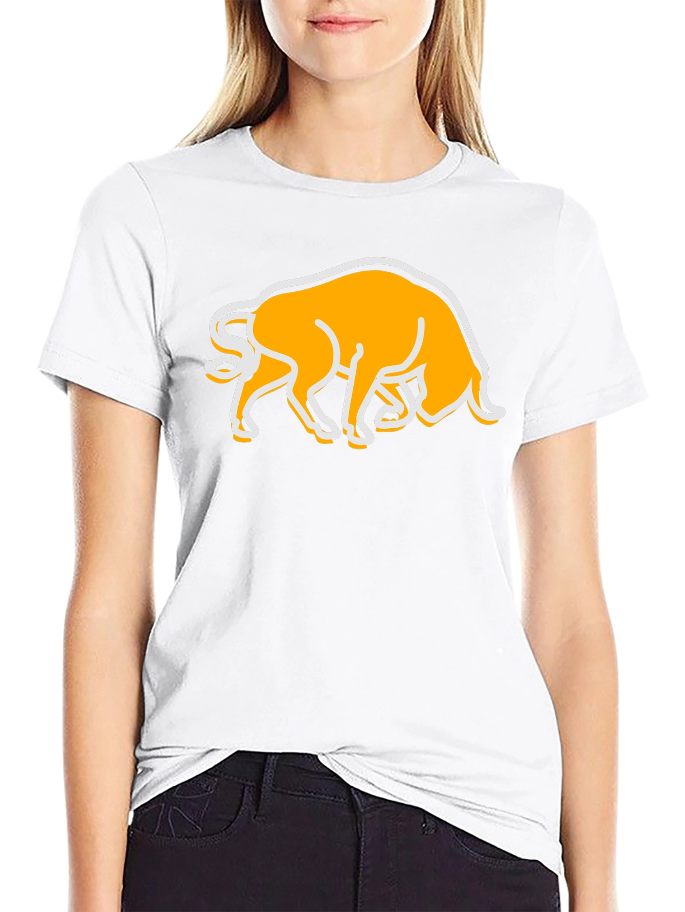 Black T-Shirt with Bull Graphic