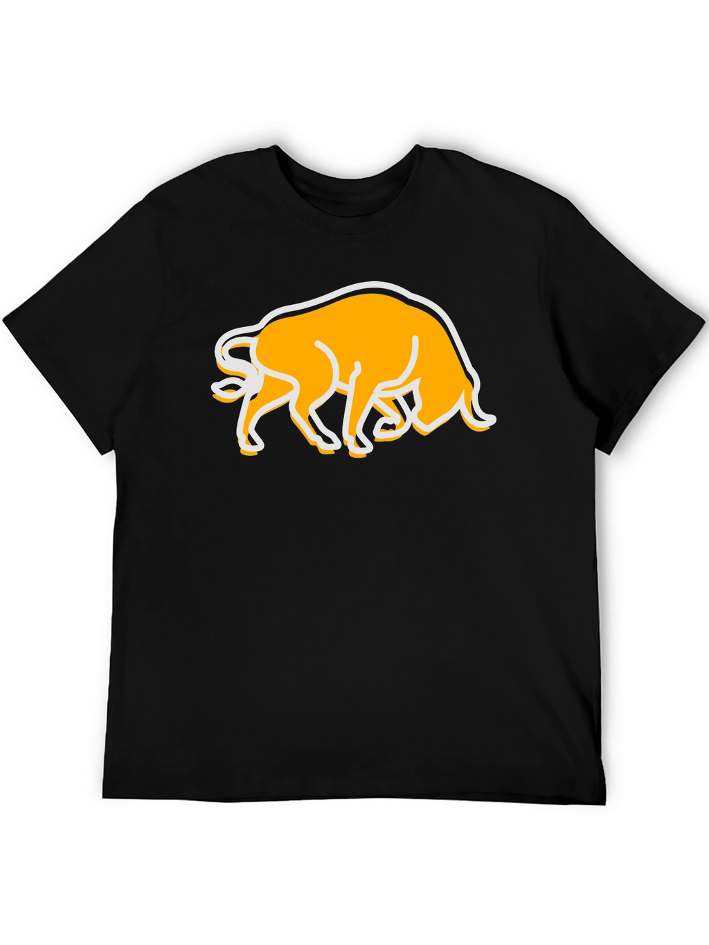 Black T-Shirt with Bull Graphic